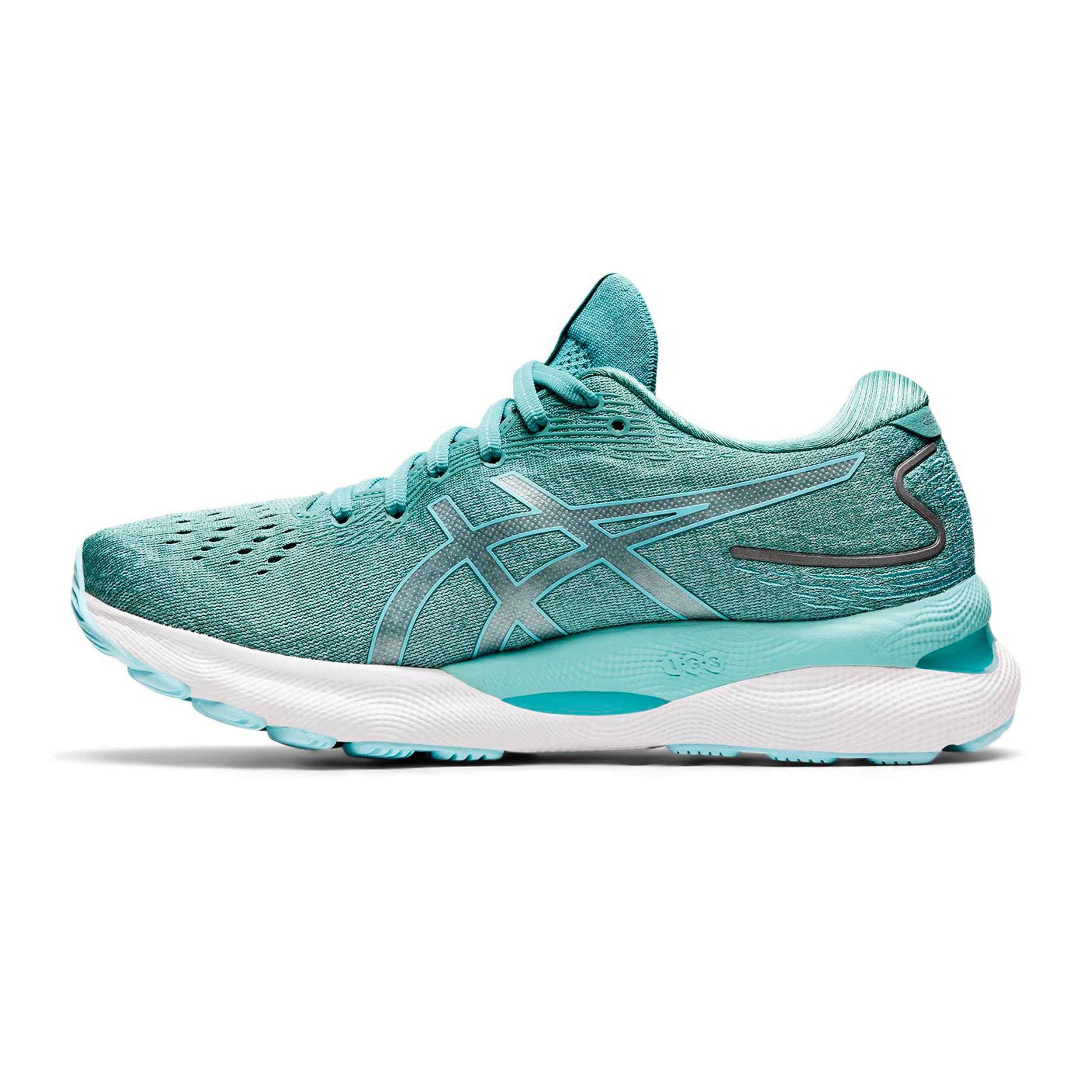 Turquoise asics trainers on sale