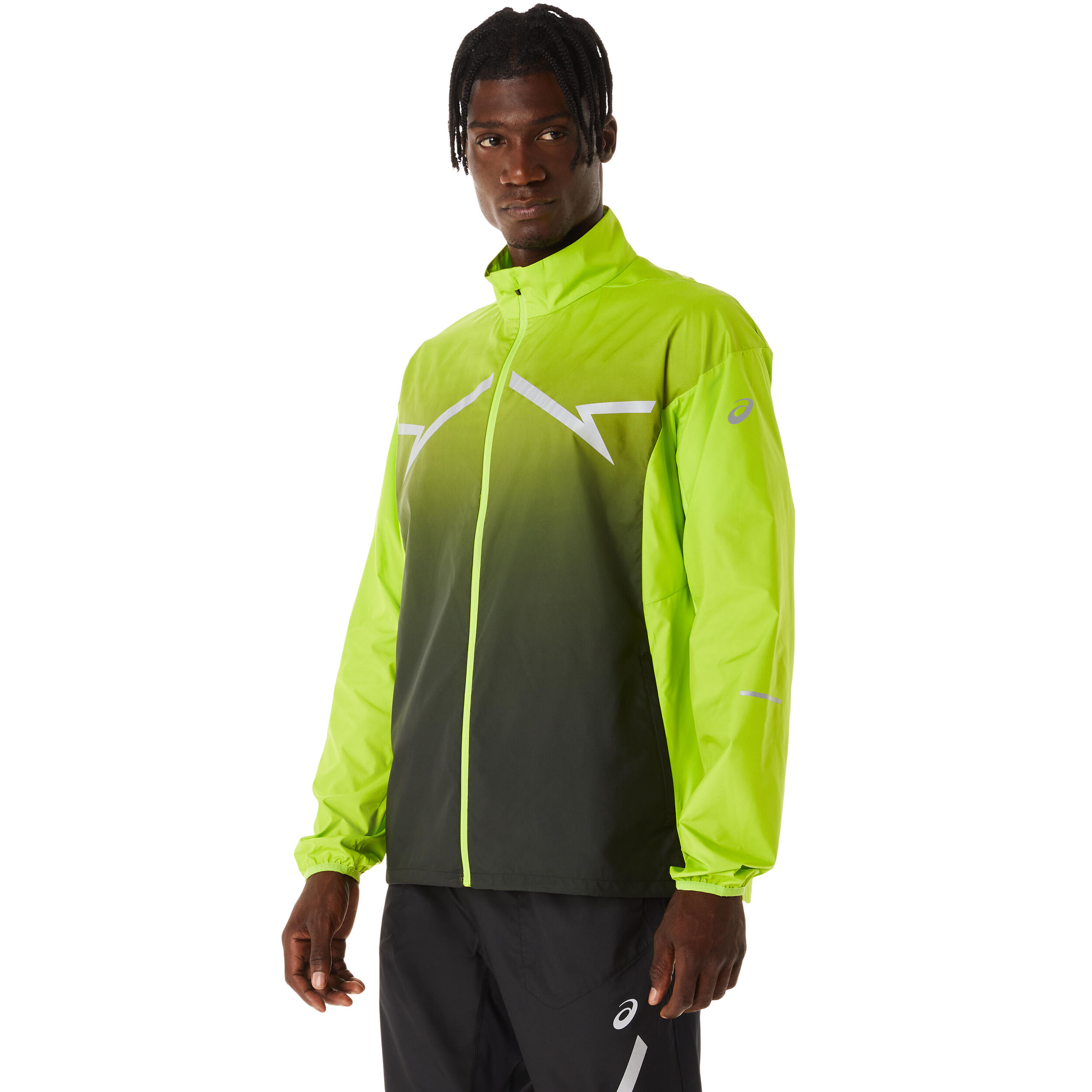 Buy ASICS Lite Show Running Jacket Men Neon Green Black online Running Point COM
