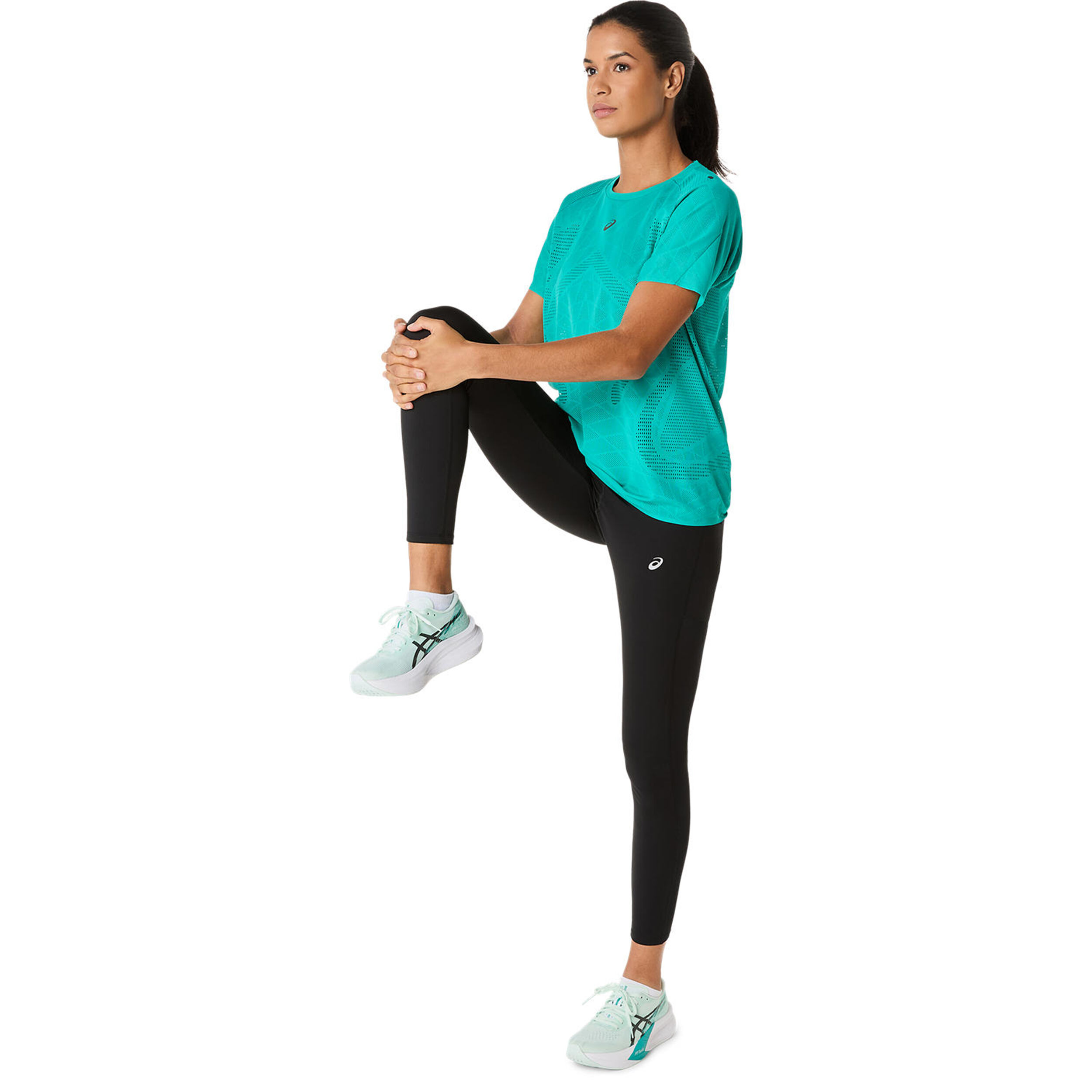 Buy ASICS Metarun Running Shirt Women Turquoise in size S