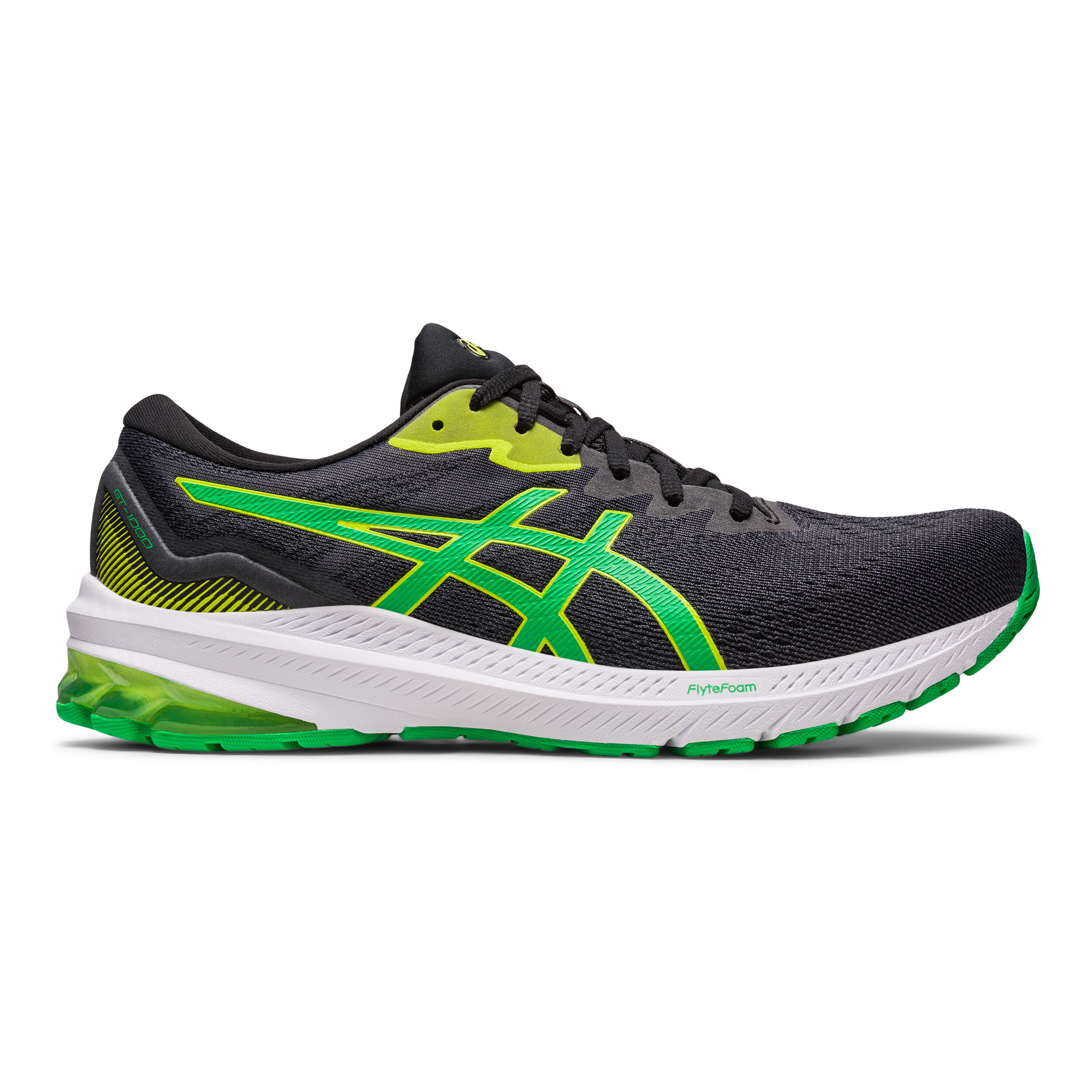 Buy ASICS GT 1000 11 Stability Running Shoe Men Black Green in size 45 online Running Point COM