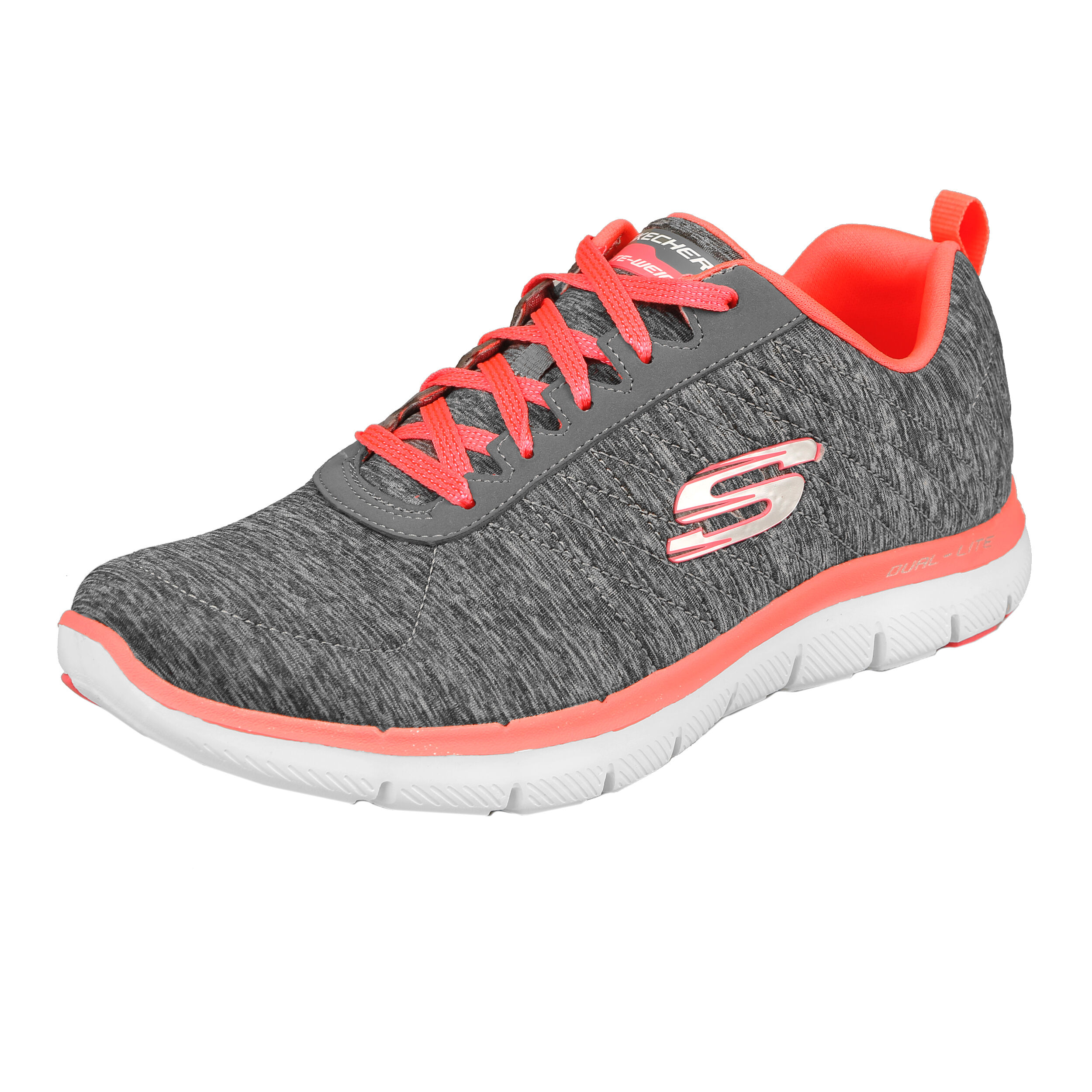Skechers flex appeal 2.0 grey hot sale coral