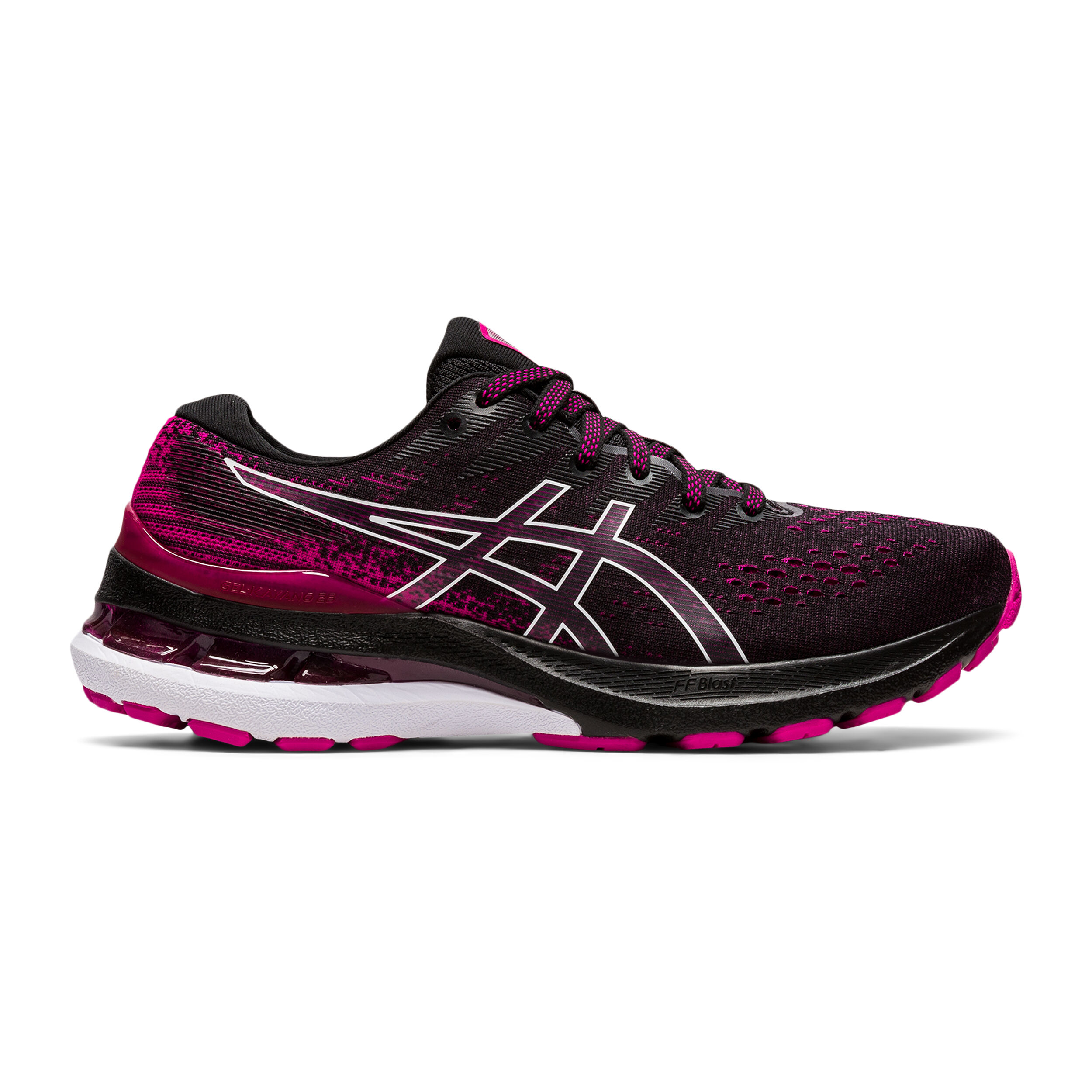 Womens asics black and pink cheap