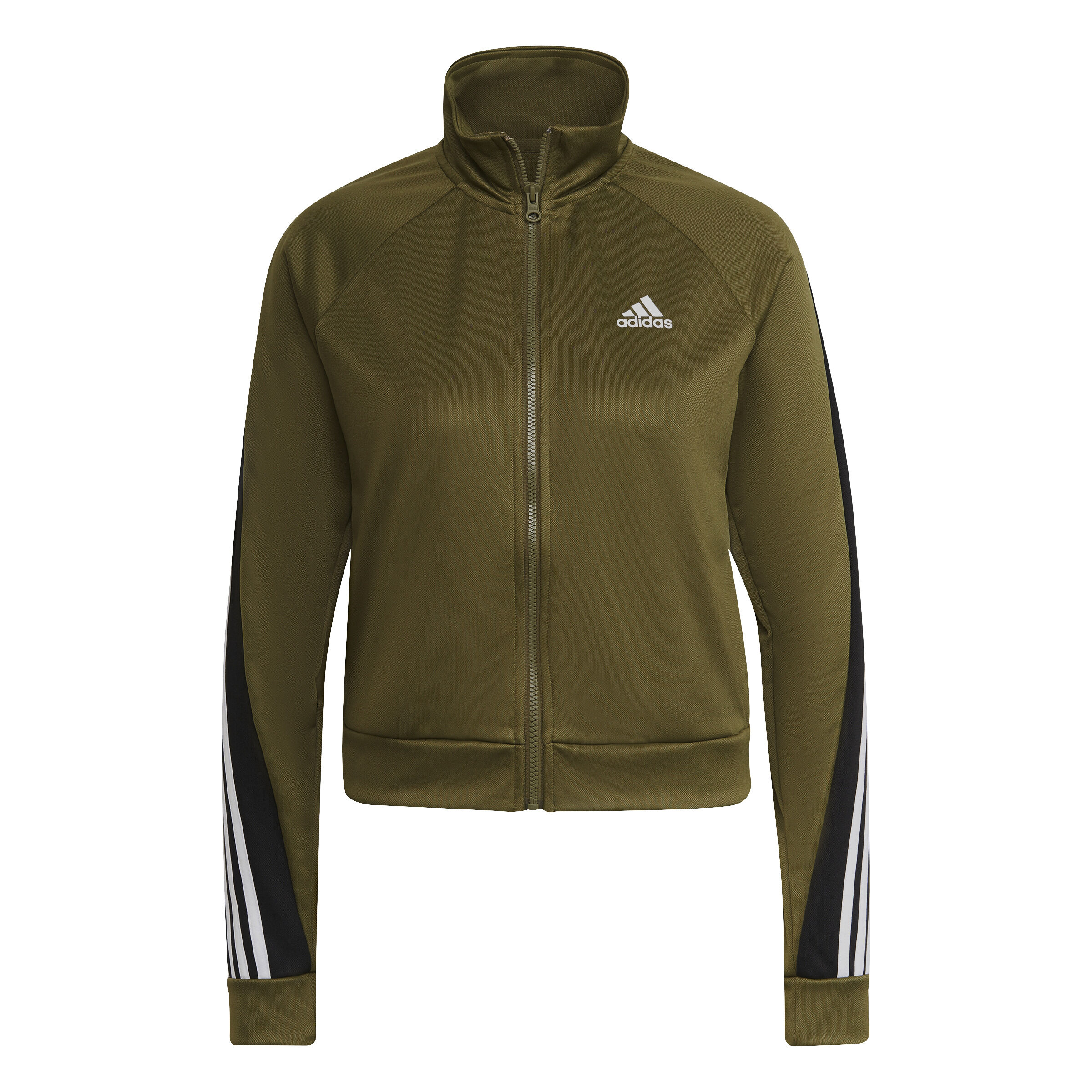 Olive green adidas track jacket sale