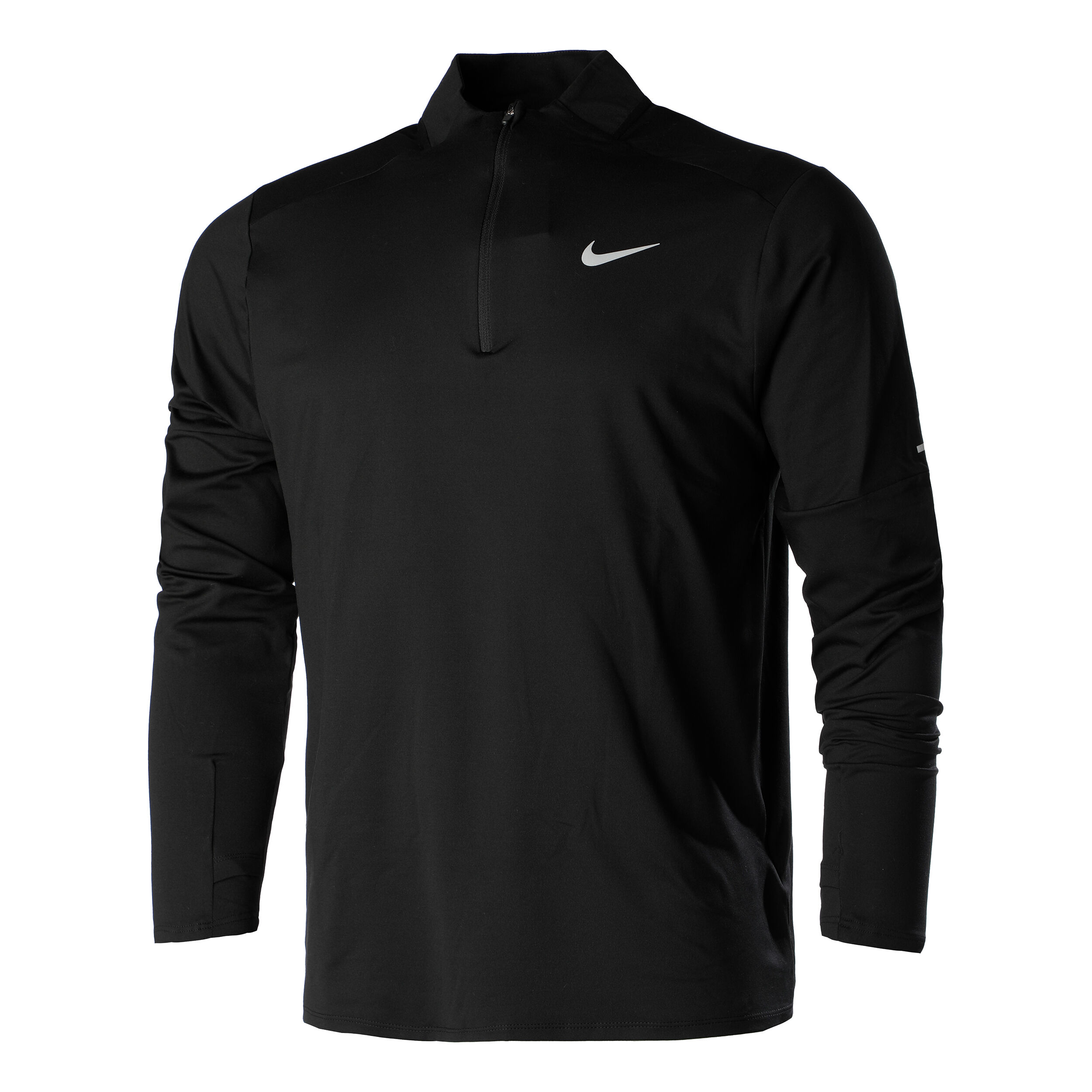 Nike running element half zip long sales sleeve top in black