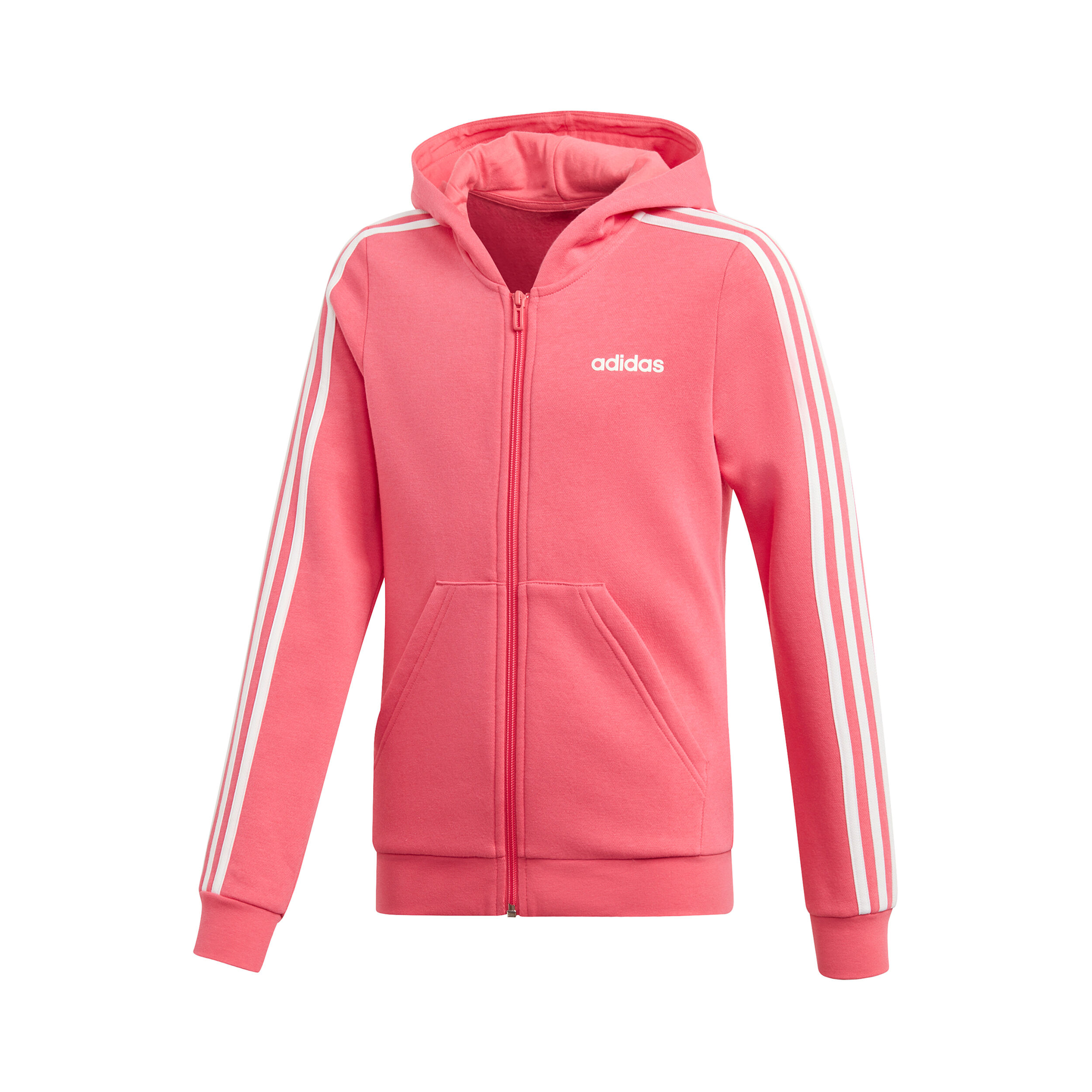 Buy adidas Essentials 3 Stripes Full Zip Hoodie Girls Pink White online Running Point COM