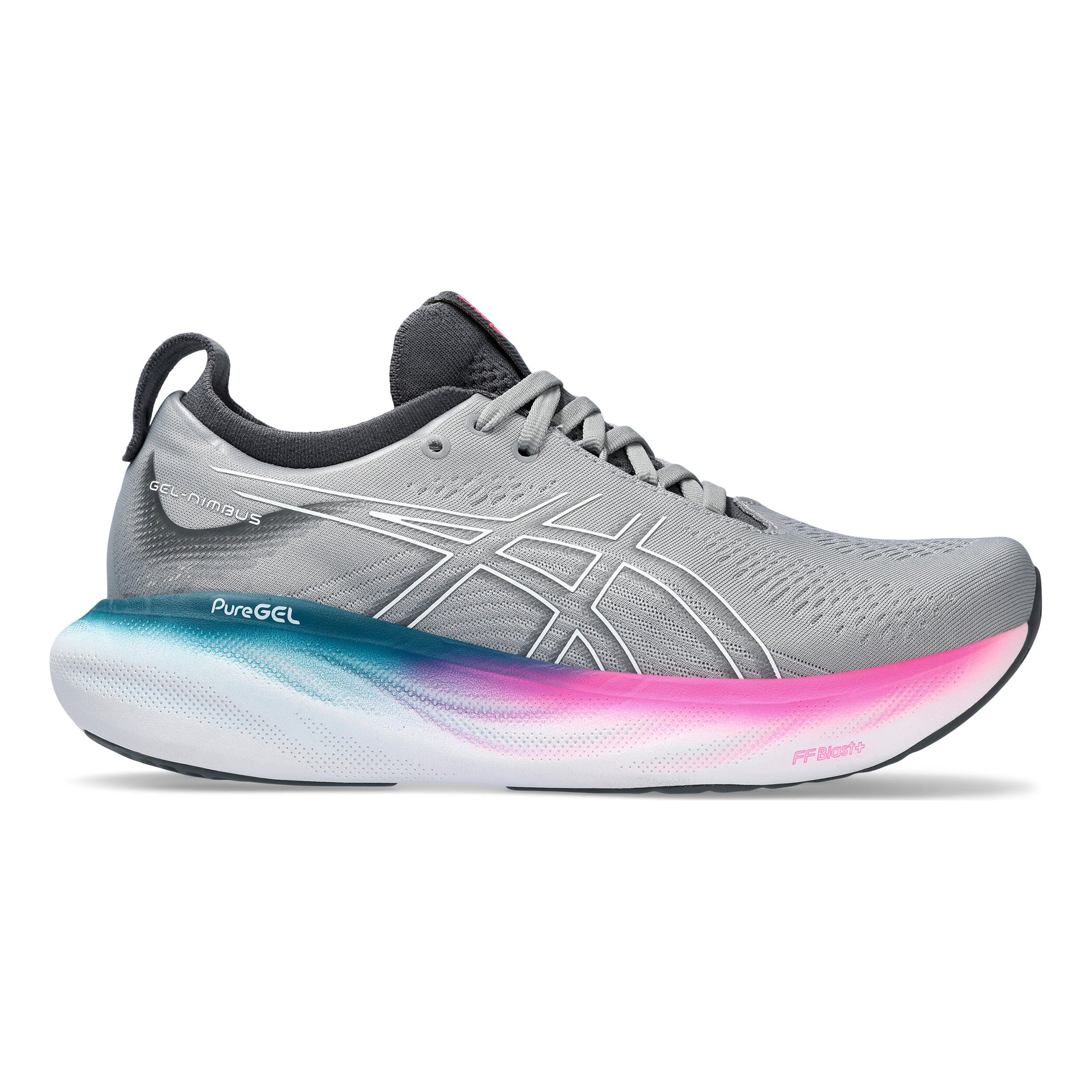 Gray and pink asics top