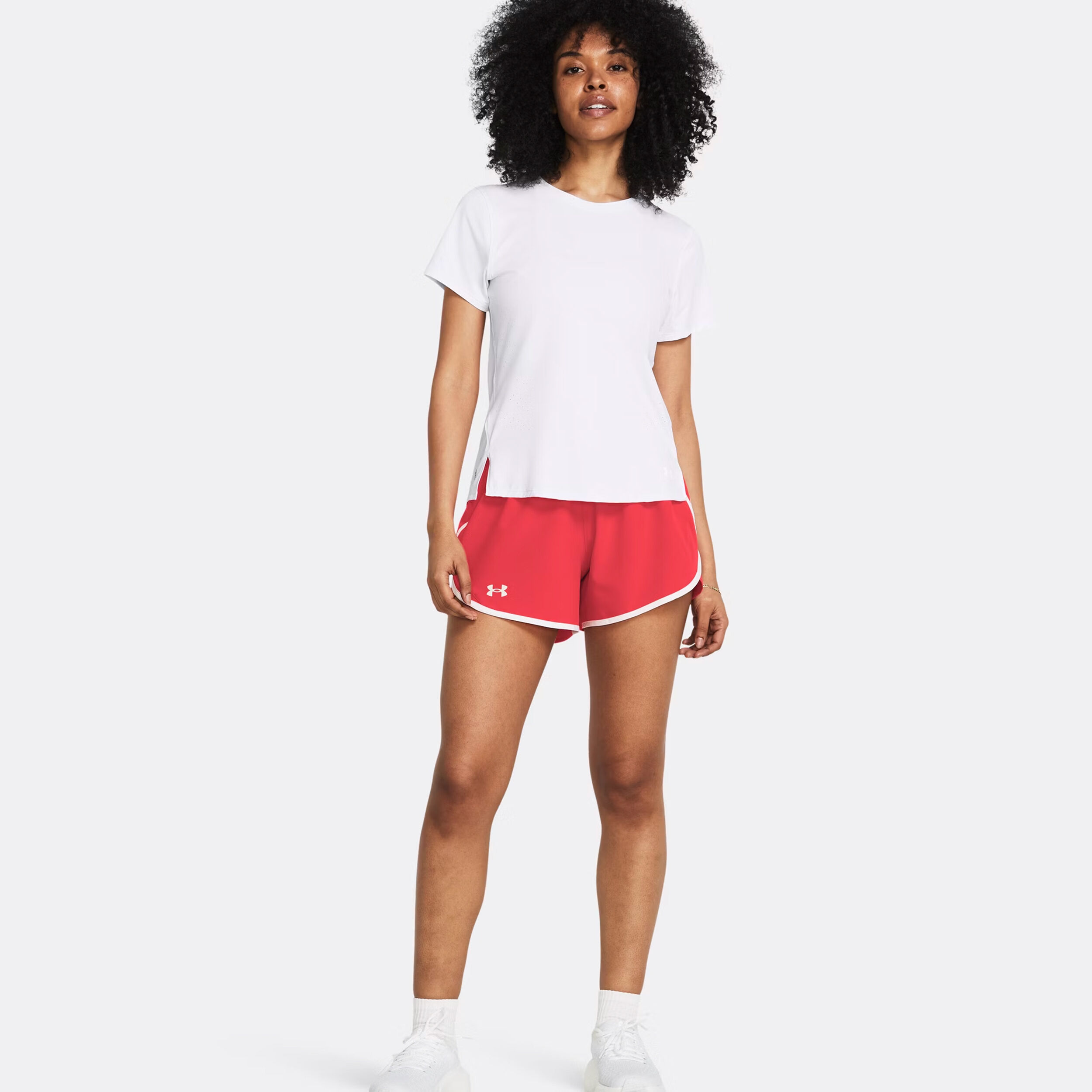 Buy Under Armour Fly By 3in Running Shorts Women Red, White