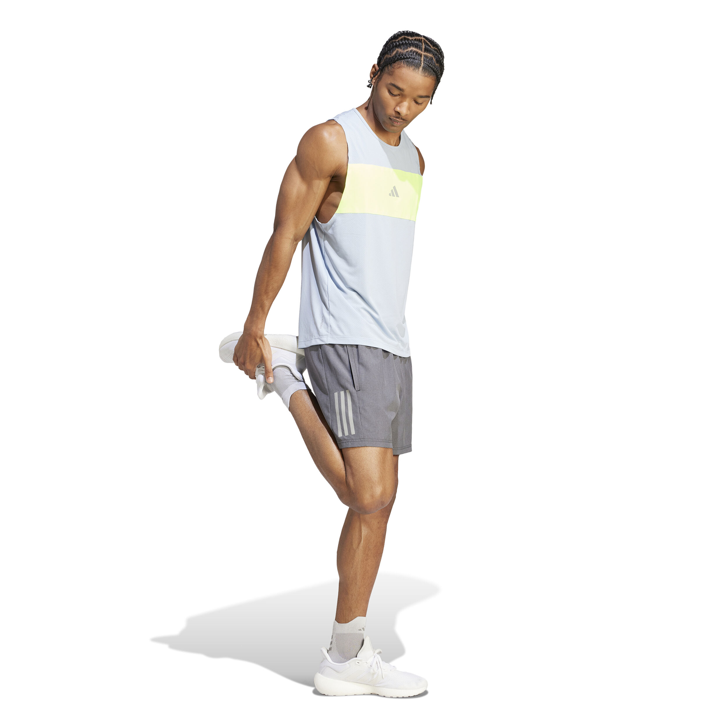 Buy adidas BTN Running Shirt Men Light Blue Neon Yellow online Running Point COM