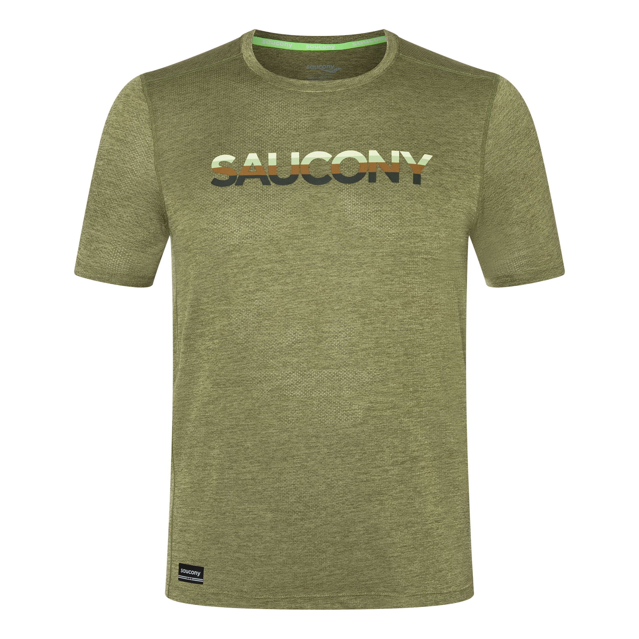 Buy Saucony Stopwatch Graphic Running Shirt Men Olive online Running Point COM