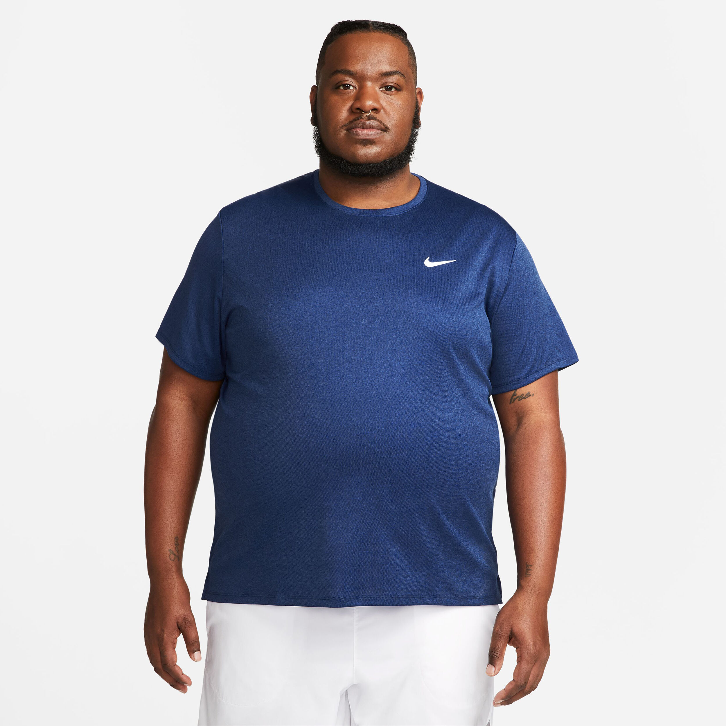 Buy Nike Dri Fit Miler UV Running Shirts Men Blue online Running