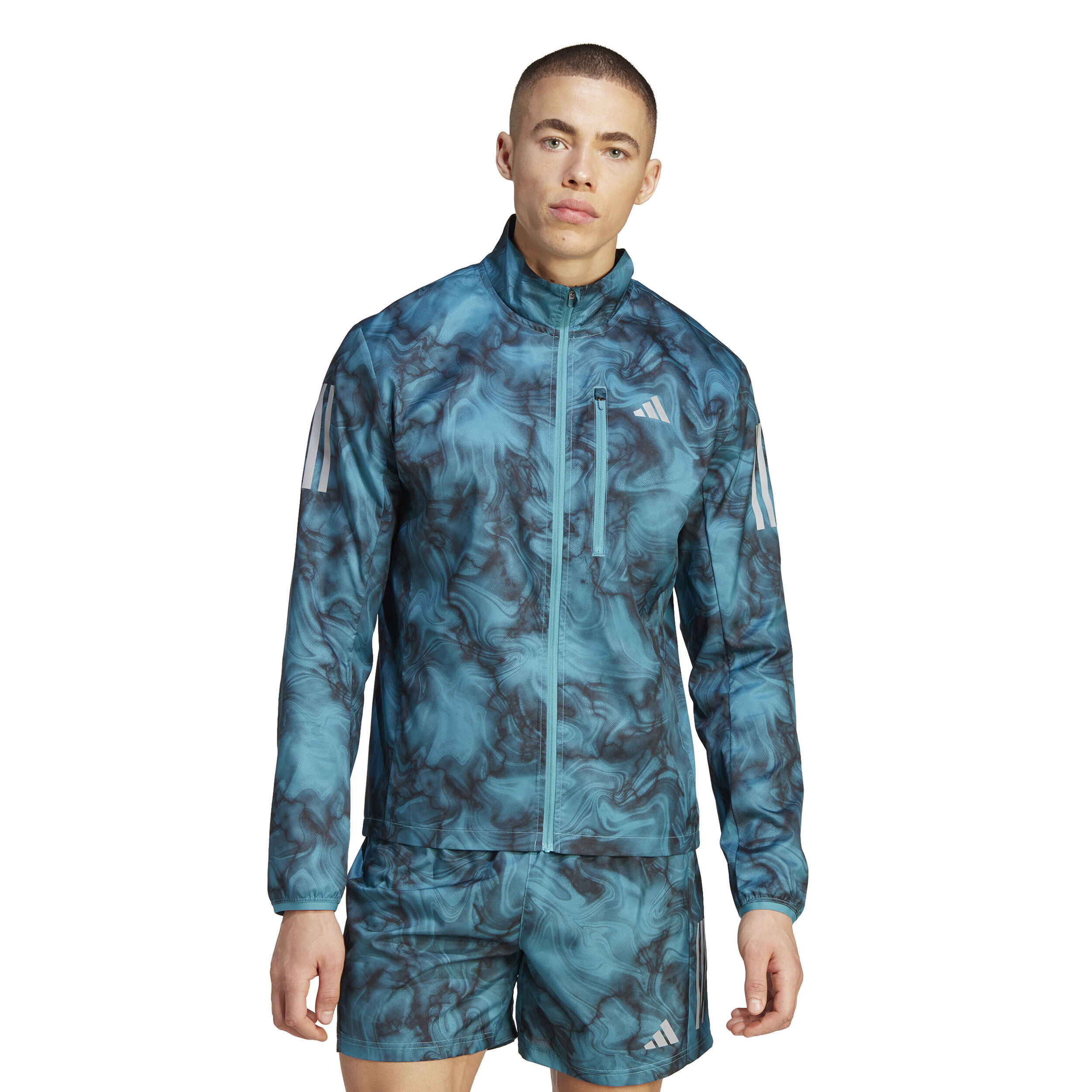 Own the run camo jacket adidas cheap