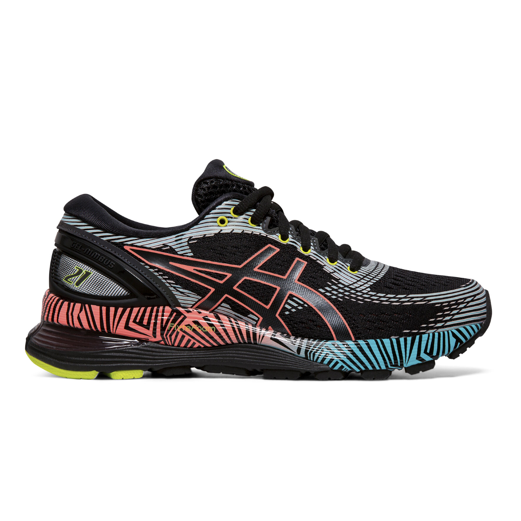 Buy ASICS Gel Nimbus 21 Lite Show Neutral Running Shoe Women Black Turquoise online Running Point COM