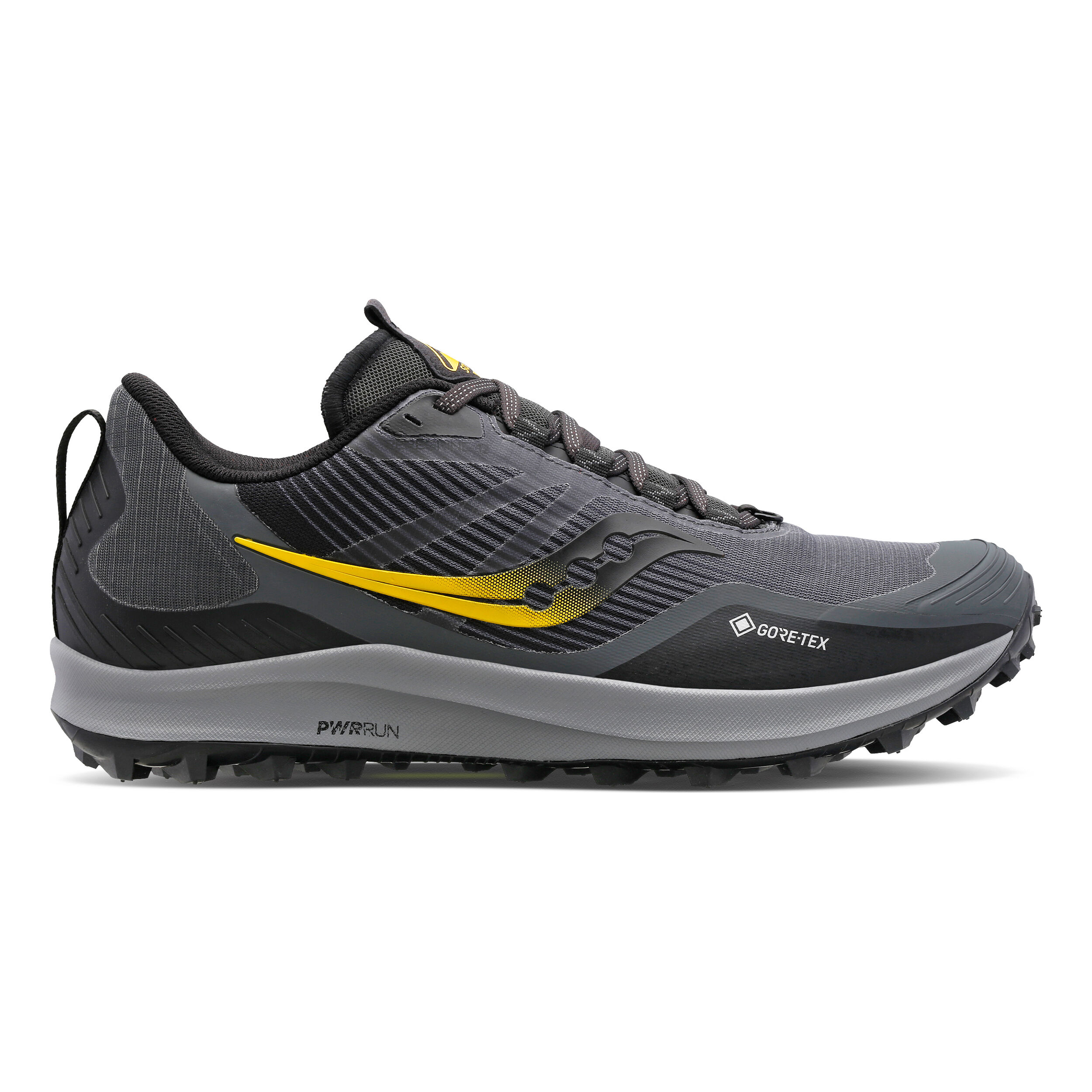 Buy Saucony Peregrine 12 GTX Trail Running Shoe Men Grey Gold online Running Point COM