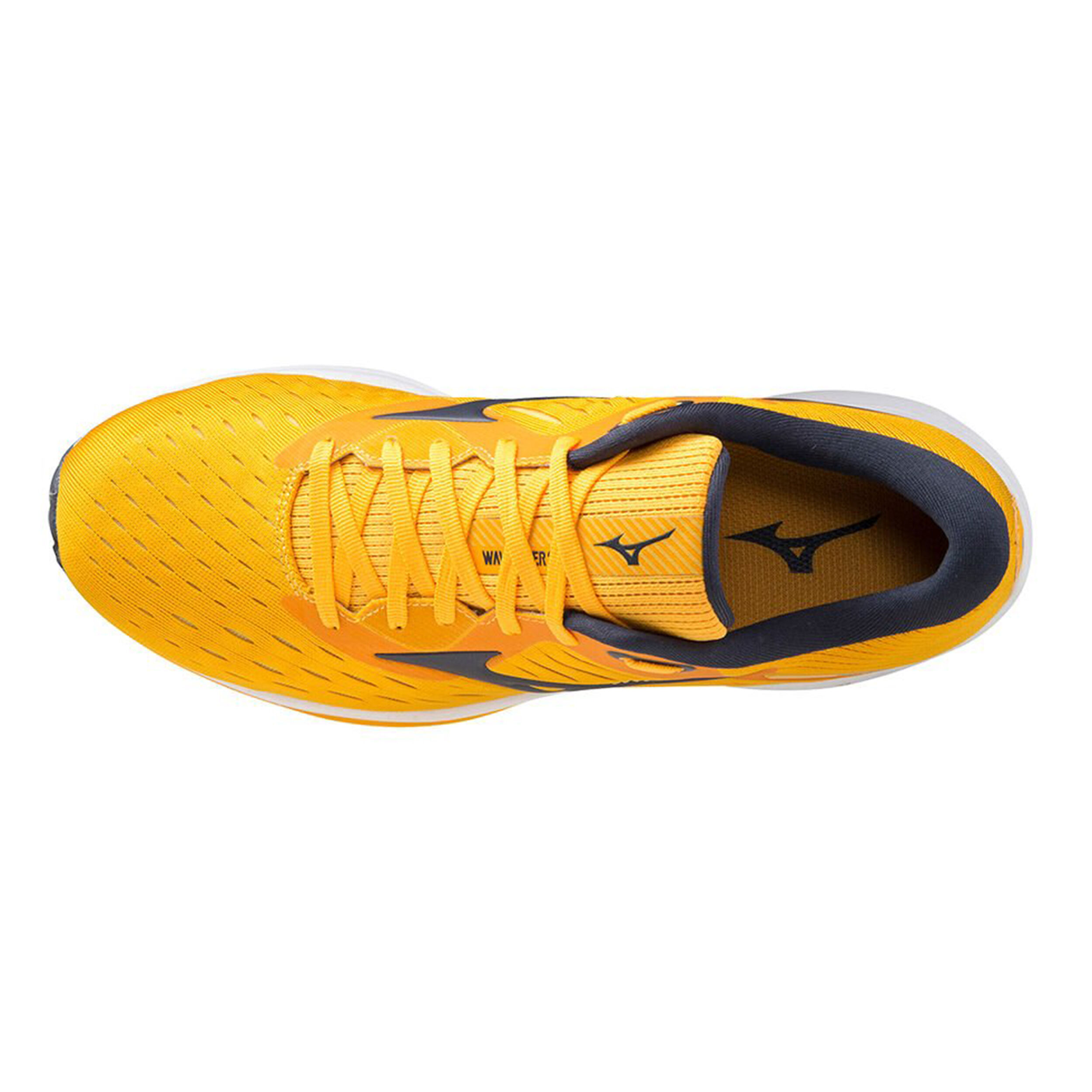 Buy Mizuno Wave Rider 24 Neutral Running Shoe Men Golden Yellow Grey in size 42 online Running Point COM