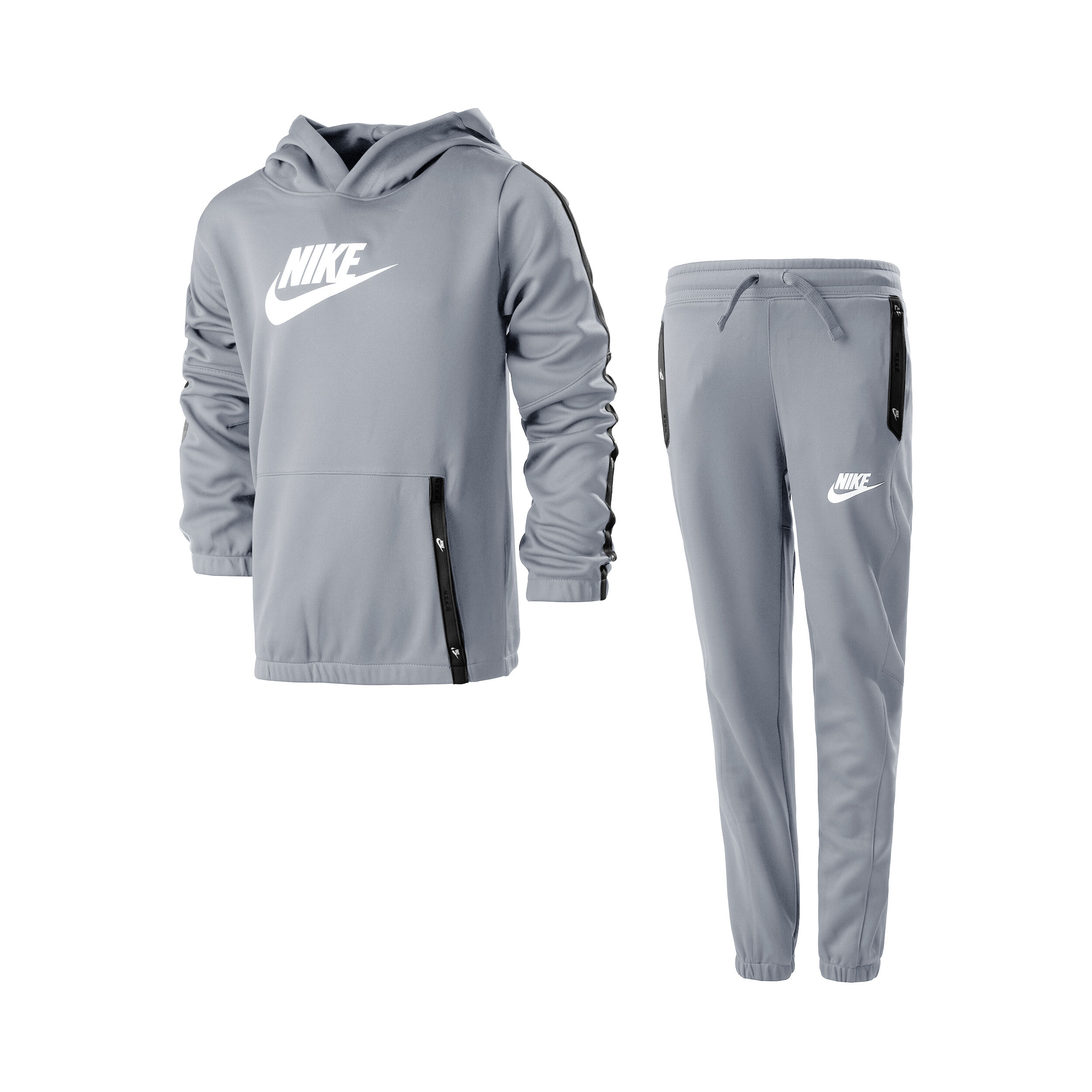 Sportswear Poly Pack Hook Tracksuit Boys Grey White