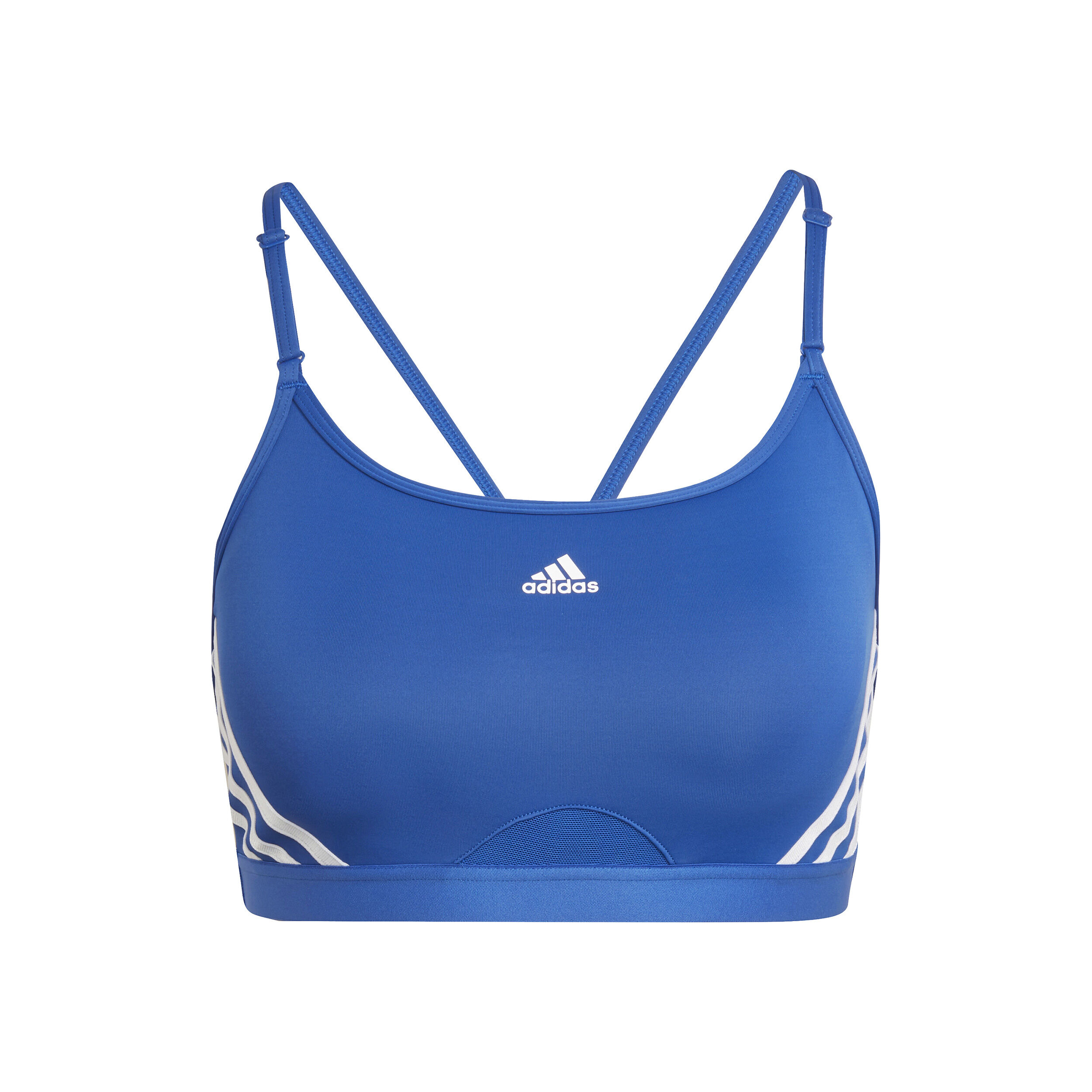 Buy adidas Aeroreact Low Support 3 Stripes Sports Bras Women Blue online Running Point COM