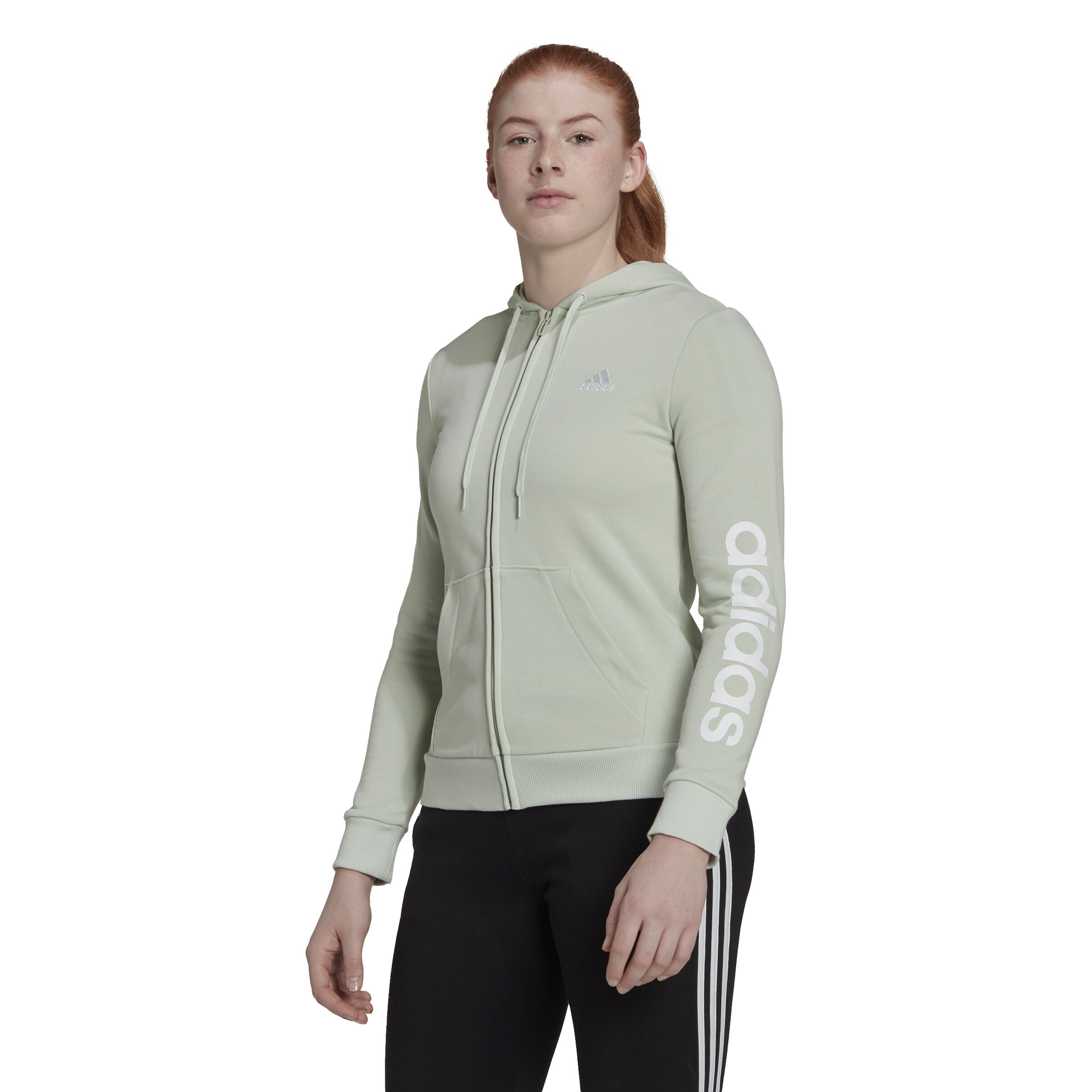 Buy adidas Linear French Terry Zip Hoodie Women Light Green online Running Point COM