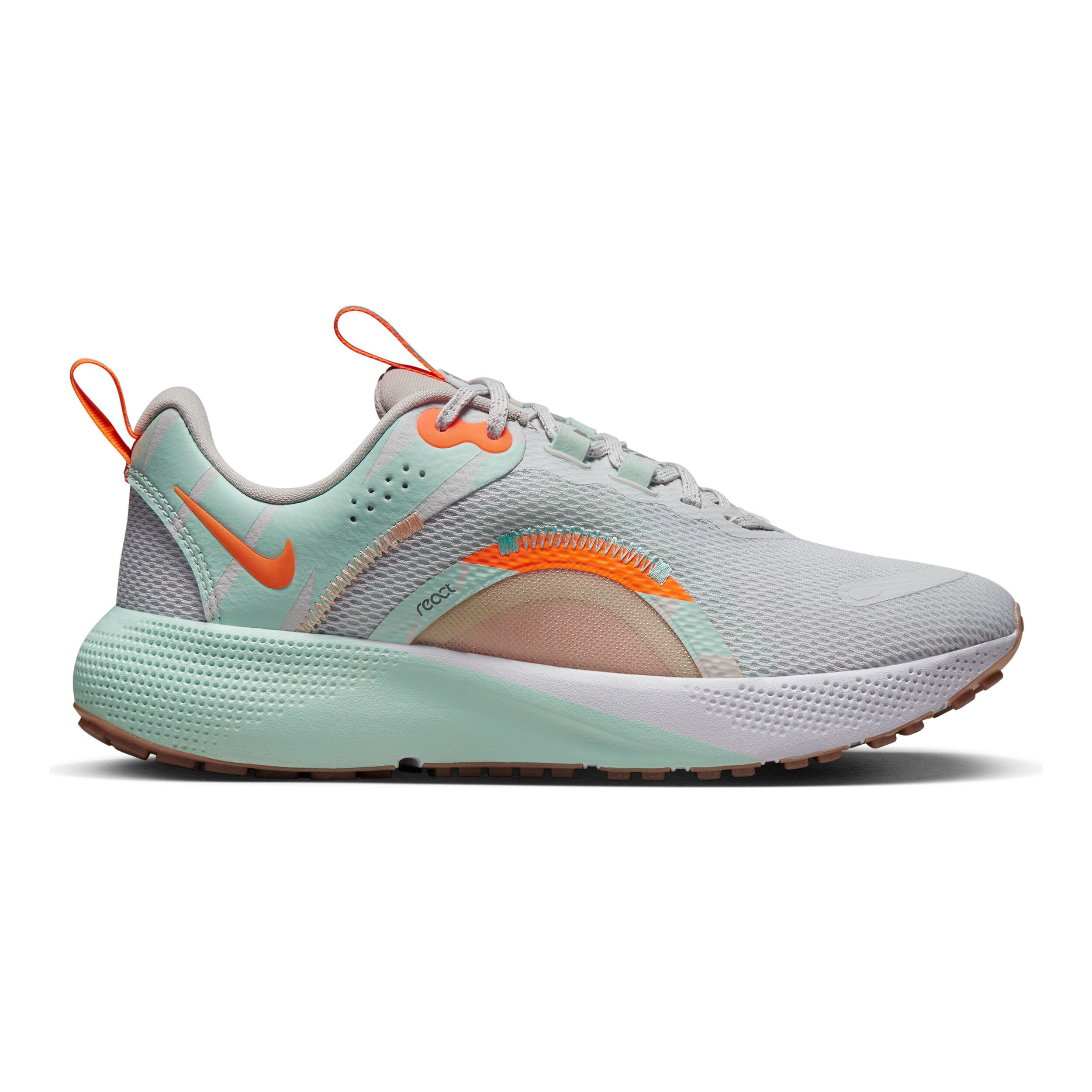 Nike react grey orange sales