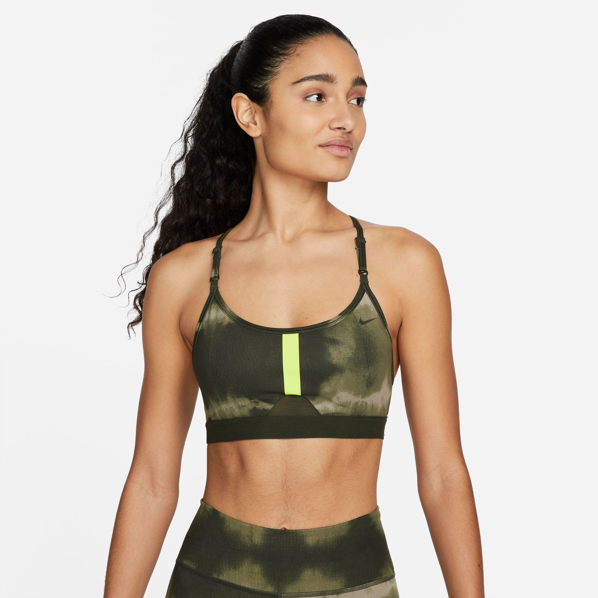 Buy Nike Dri Fit Indy DYE All Over Print Sports Bras Women Green online Running Point COM
