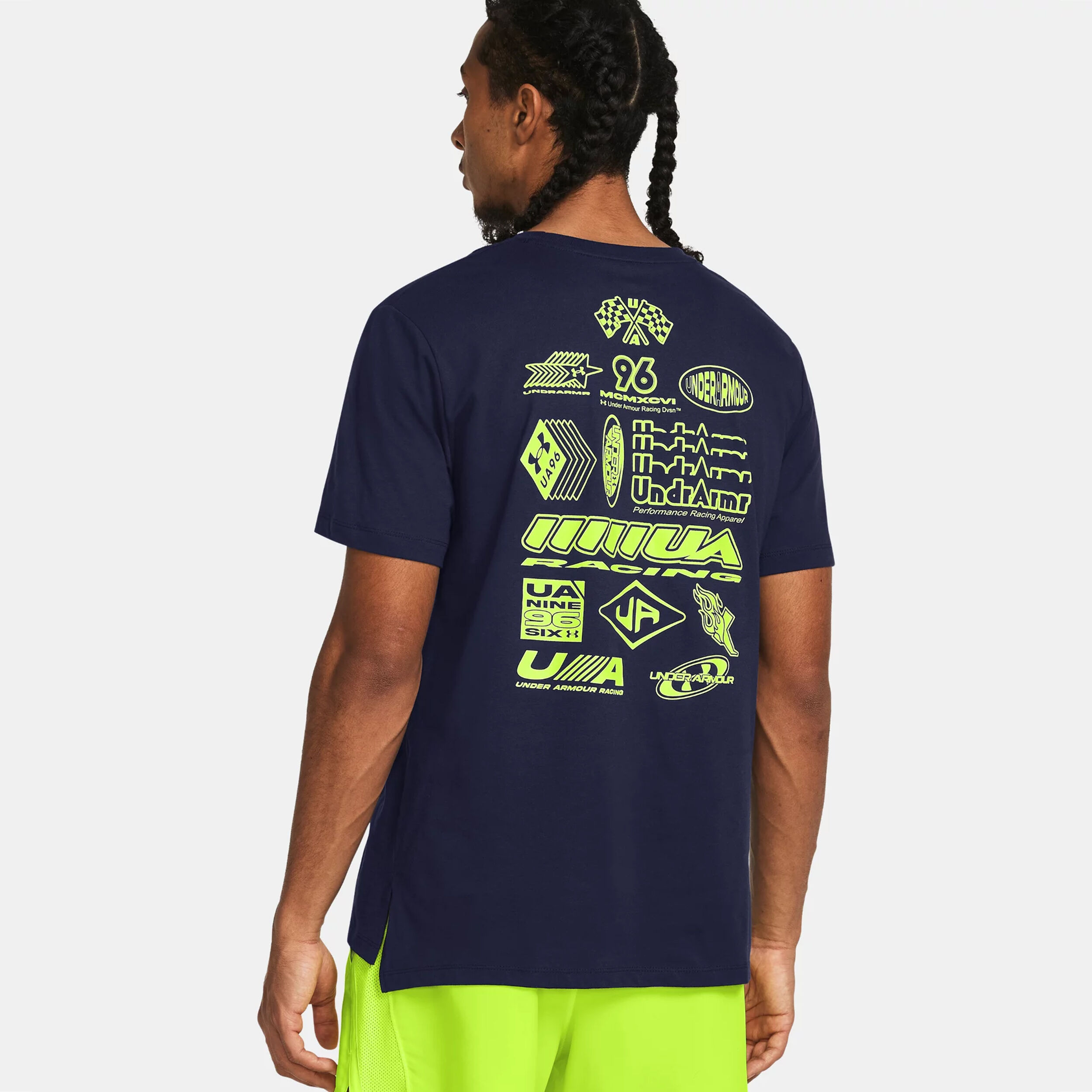 Buy Under Armour Run Everywhere Wreath SS Running Shirt Men Dark Blue Neon Yellow online Running Point COM