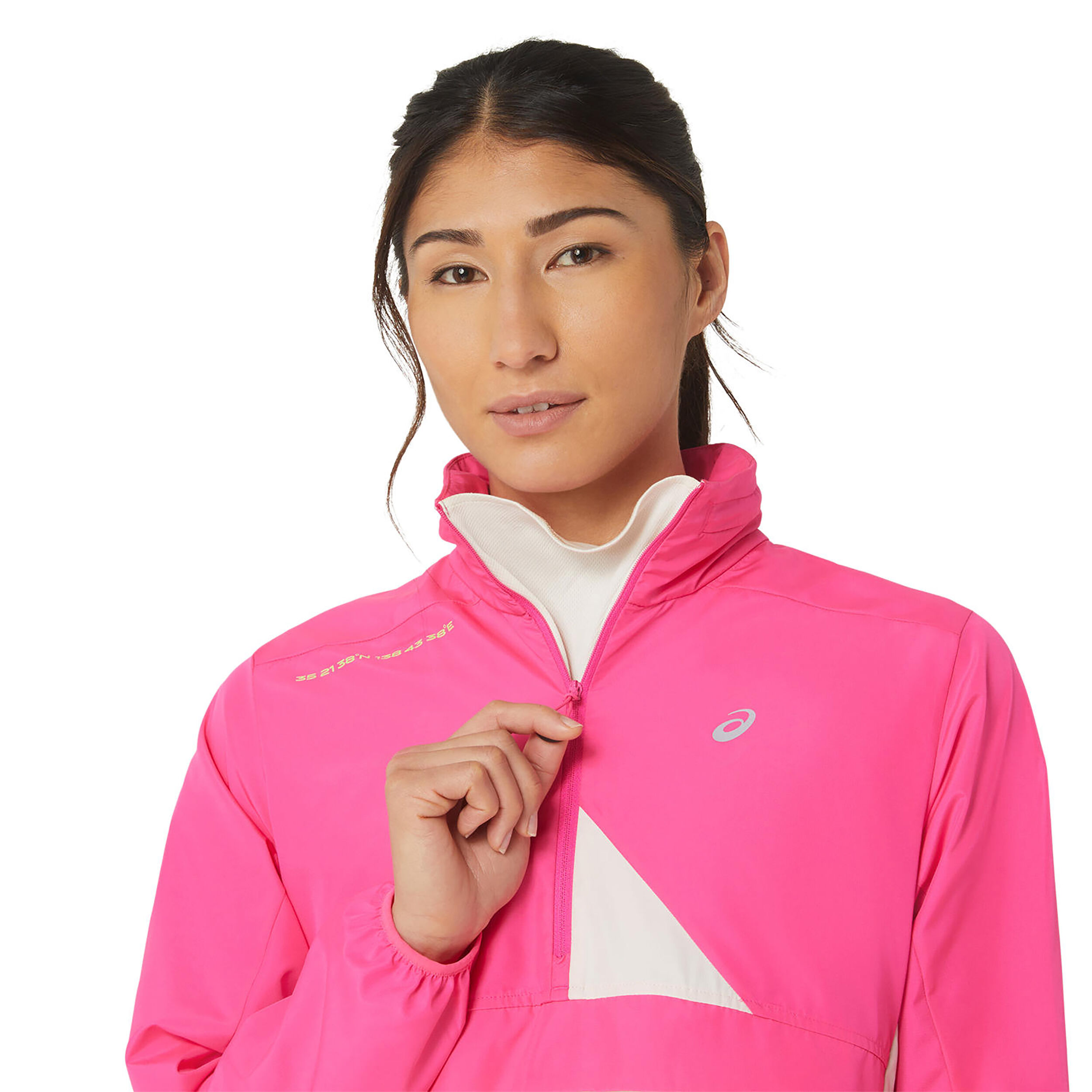 Buy ASICS Fujitrail Running Jacket Women Pink, Beige online