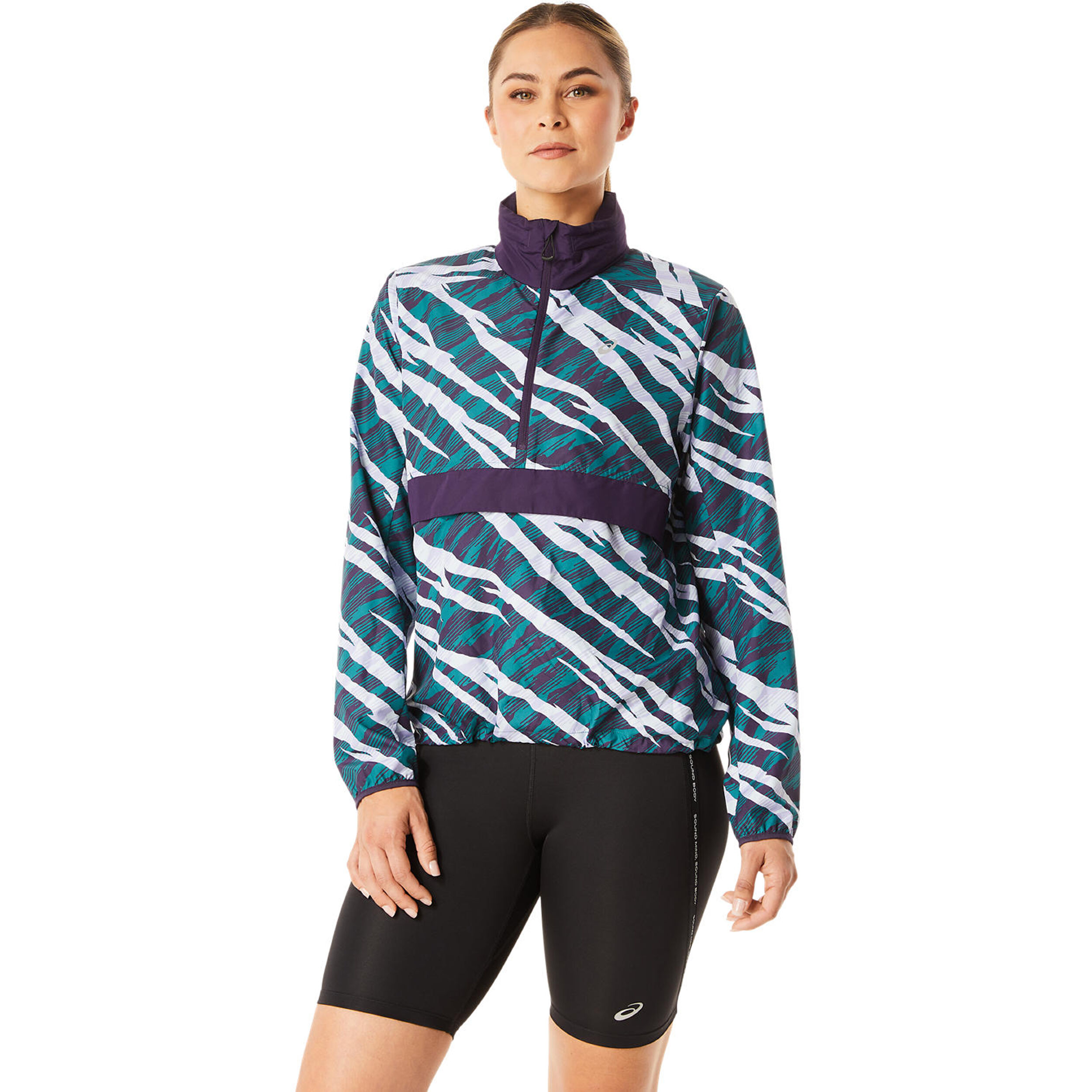 Buy ASICS Wild Camo Anorak Running Jacket Women Blue Green online Running Point COM