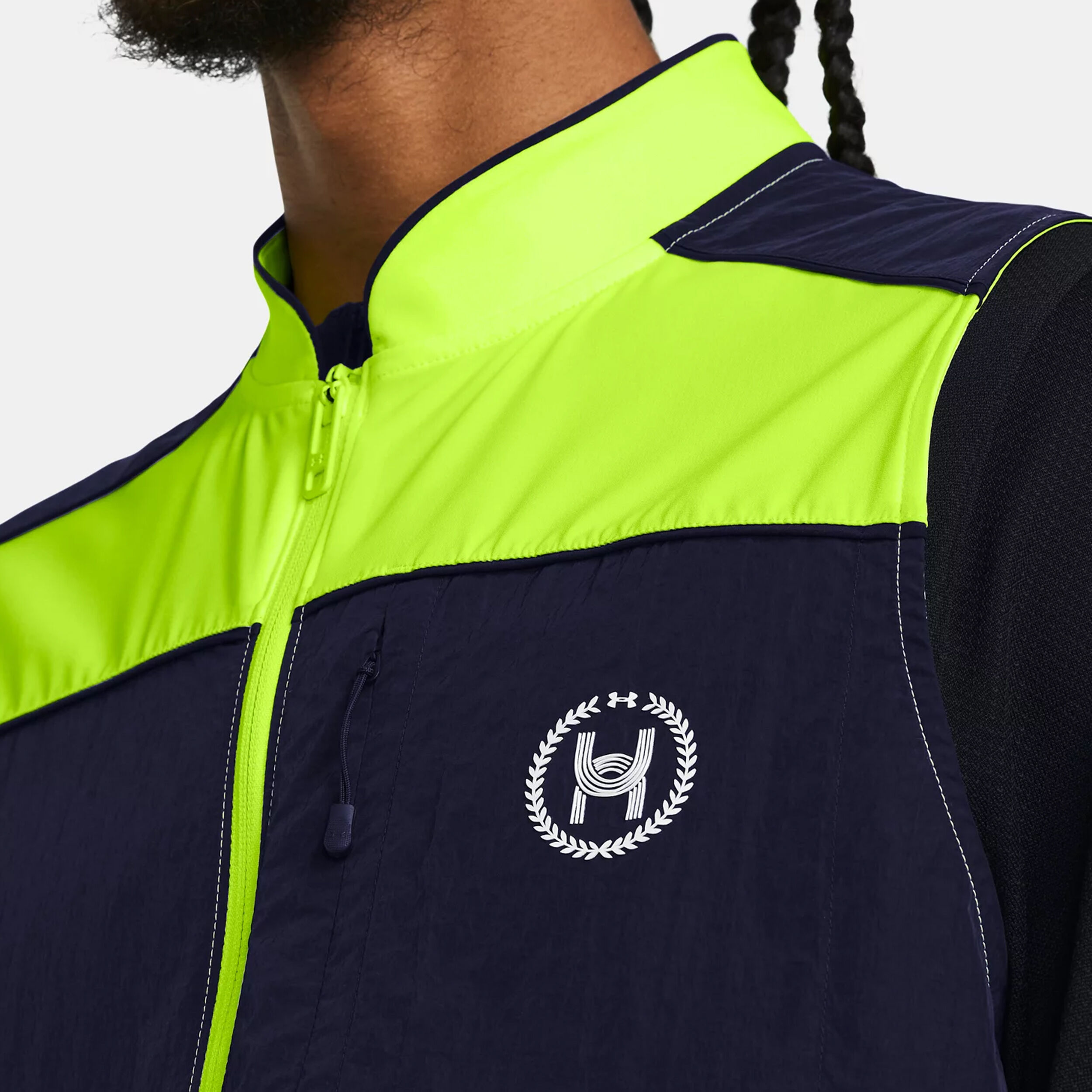 Run Everywhere Running Vests Men Neon Yellow Dark Blue