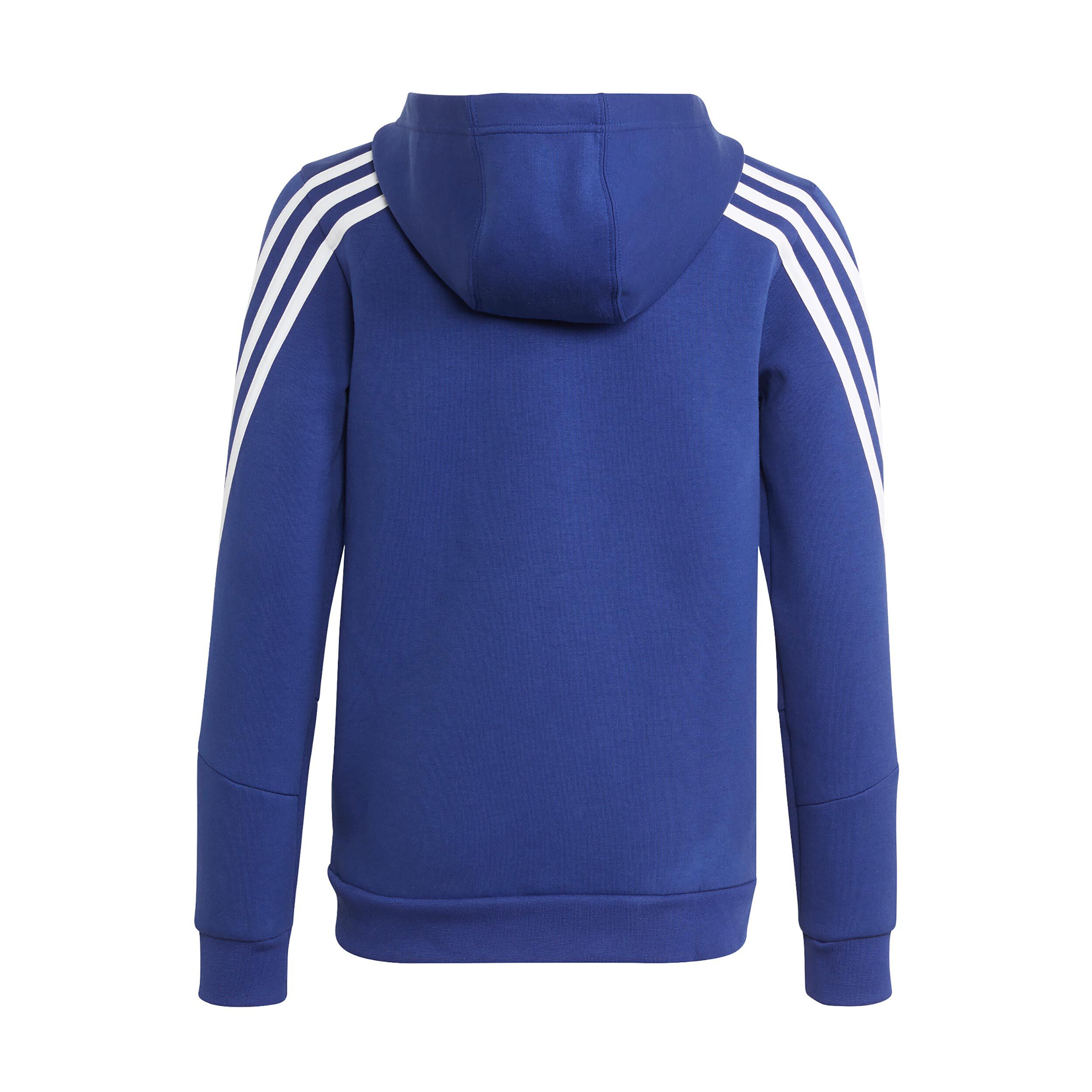 White adidas hoodie blue stripes outlet