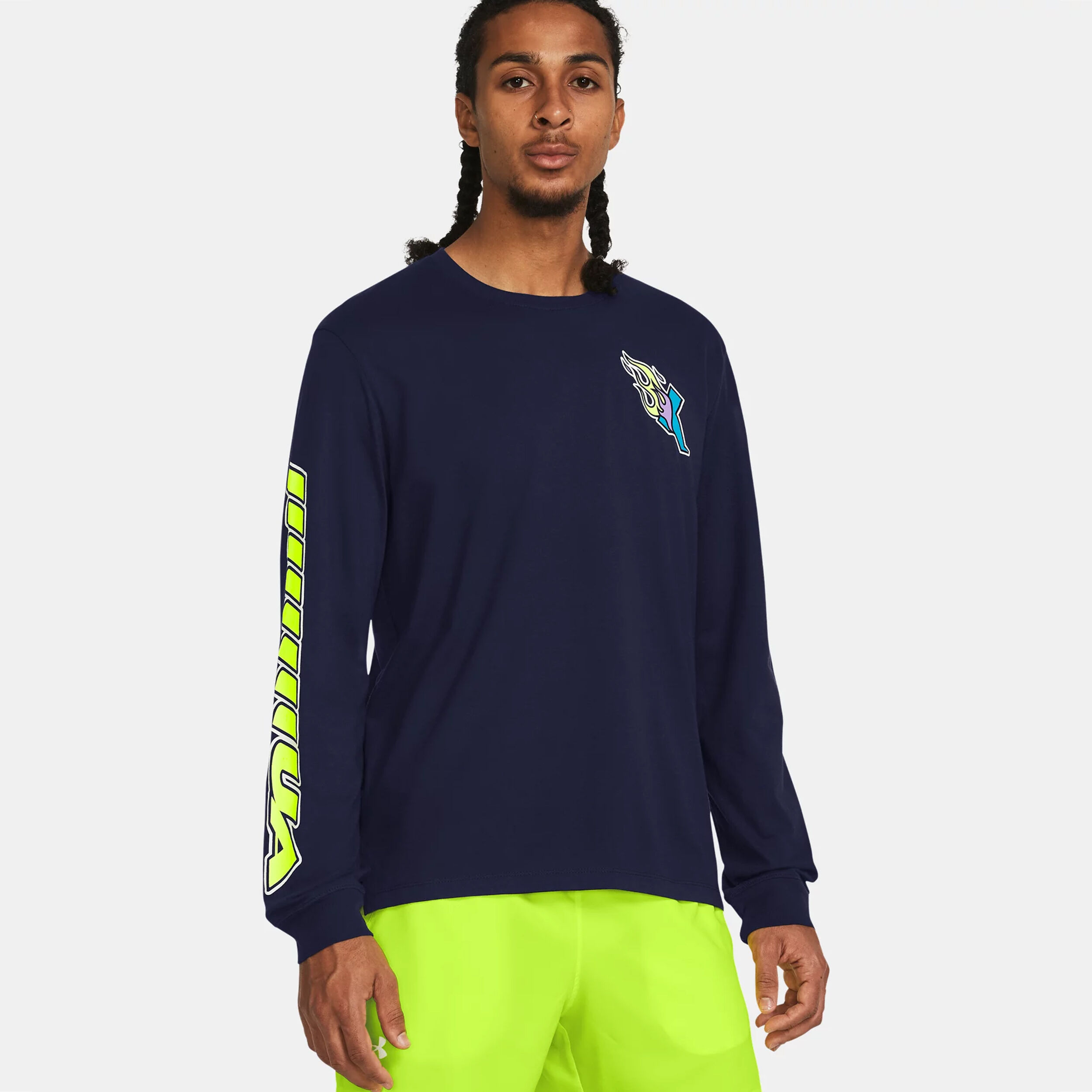 Buy Under Armour Run Everywhere Running Top Men Dark Blue Neon Yellow online Running Point COM