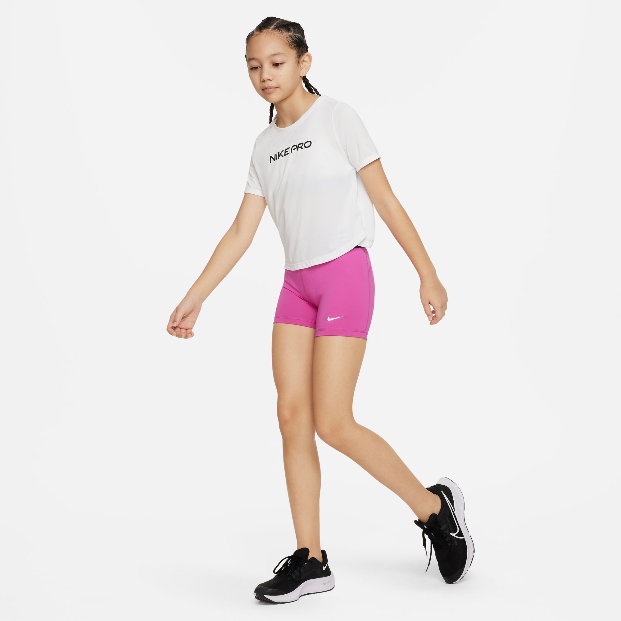 Buy Nike Pro 3in Shorts Girls Pink, Black online