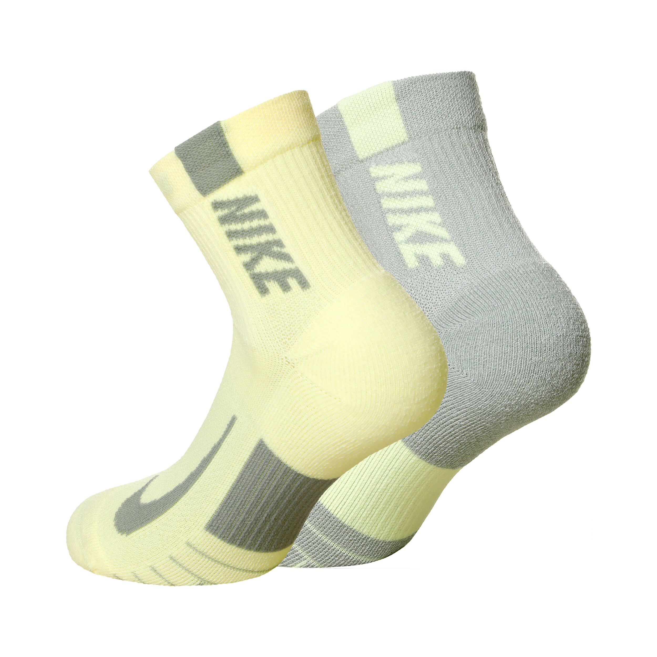 Buy Nike Multiplier Running Ankle Socks Running Socks 2 Pack Grey Yellow online Running Point COM