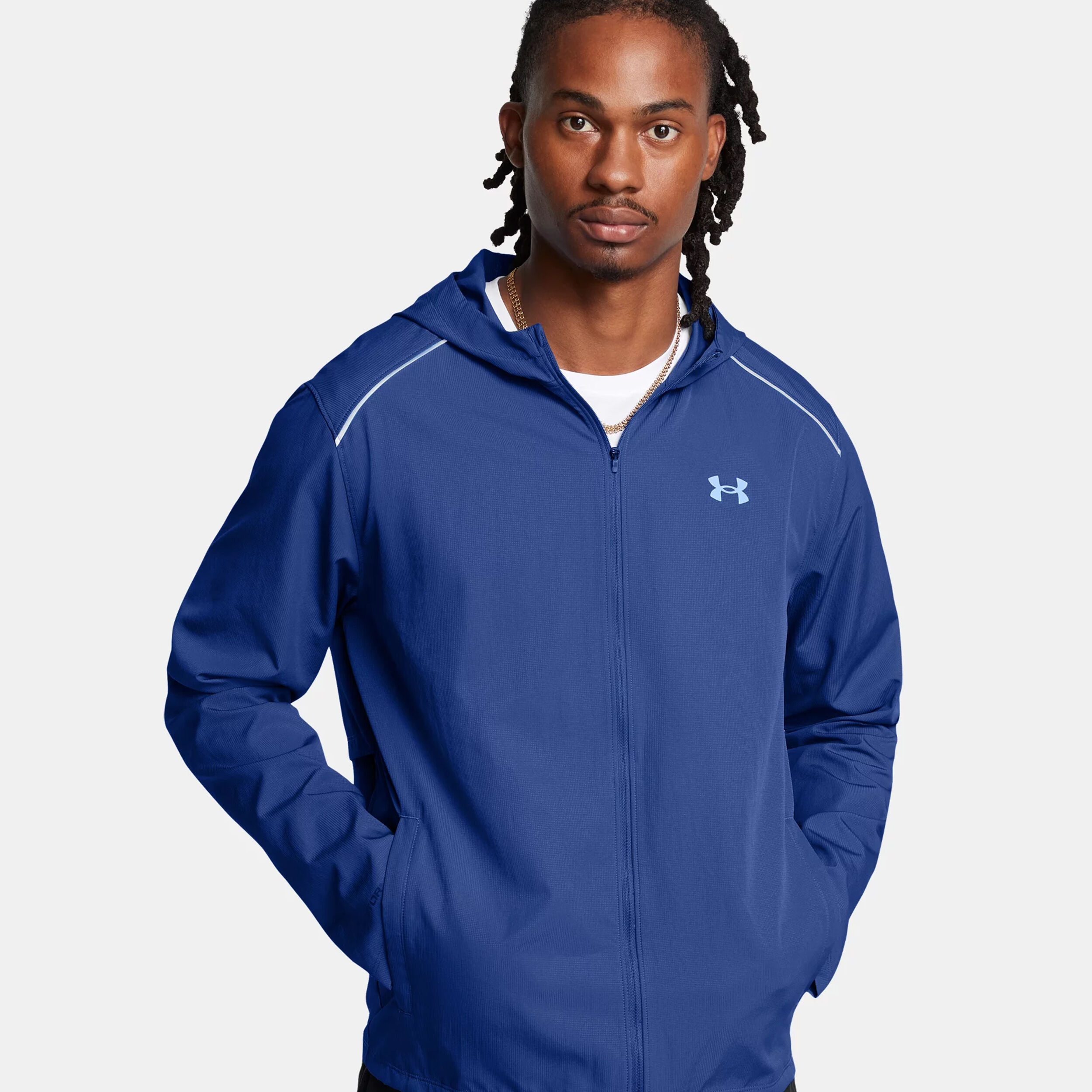 Storm Run Hooded Running Jacket Men Blue