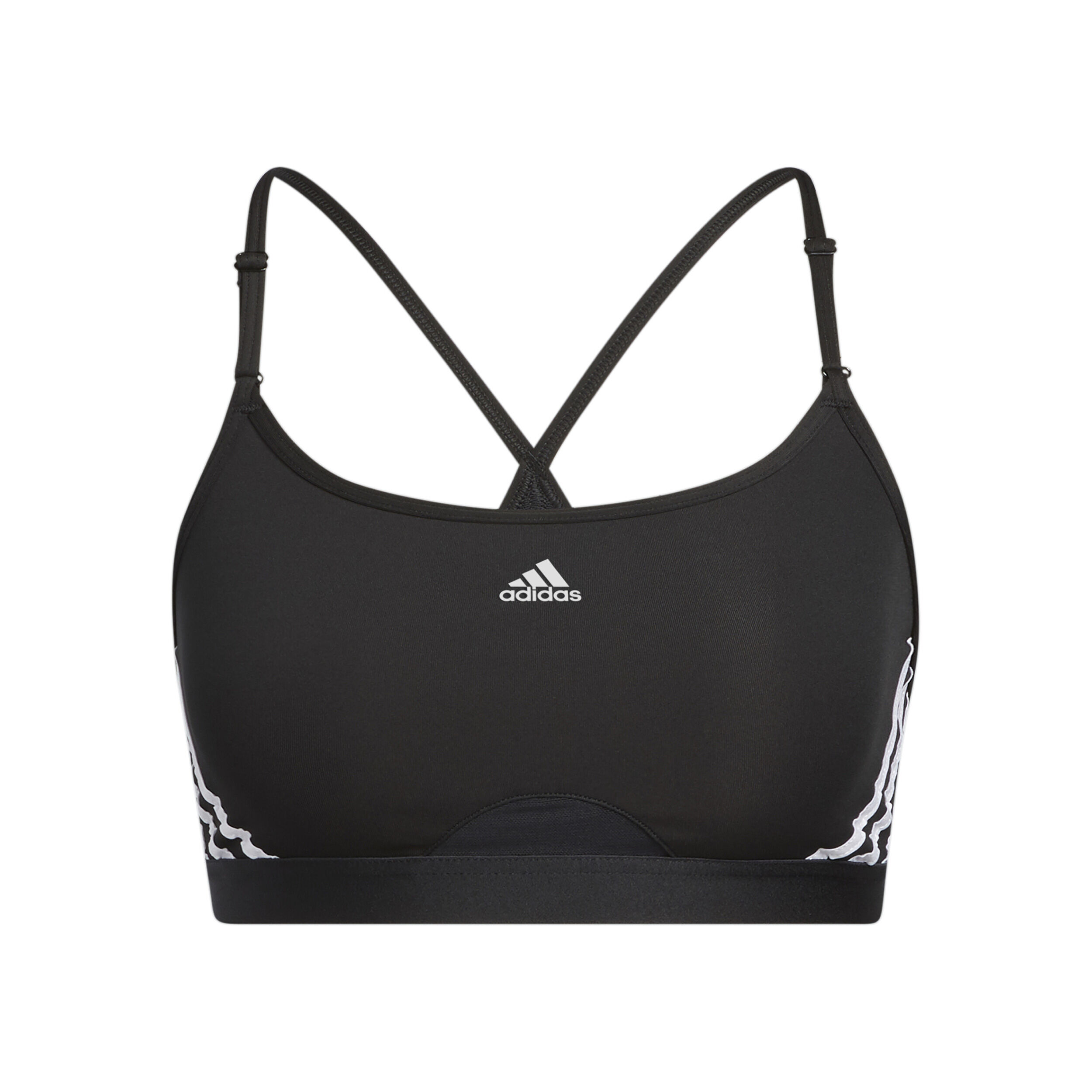 Buy adidas Aeroreact Low Support 3 Stripes Sports Bras Women Black