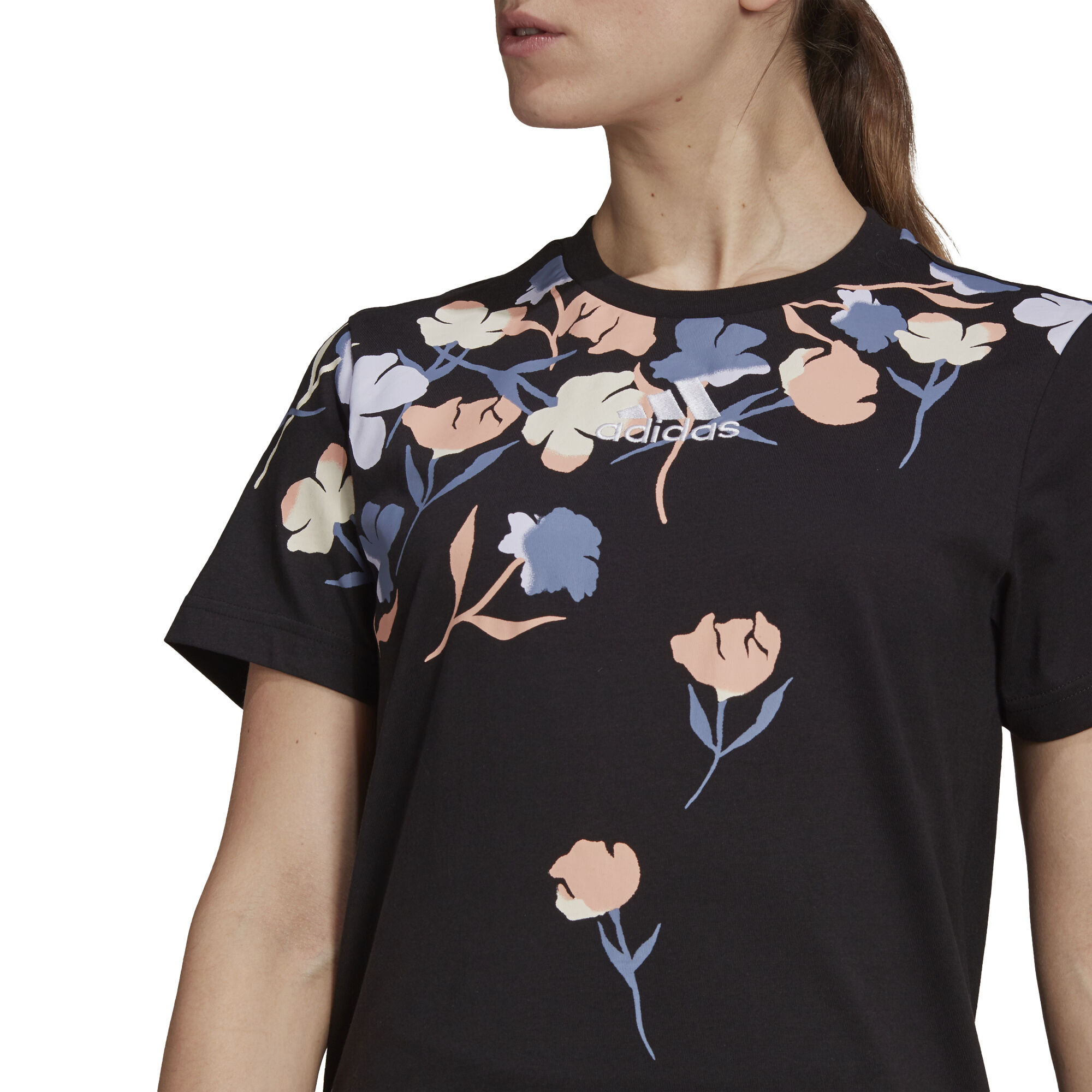 Adidas floral t shirt womens discount
