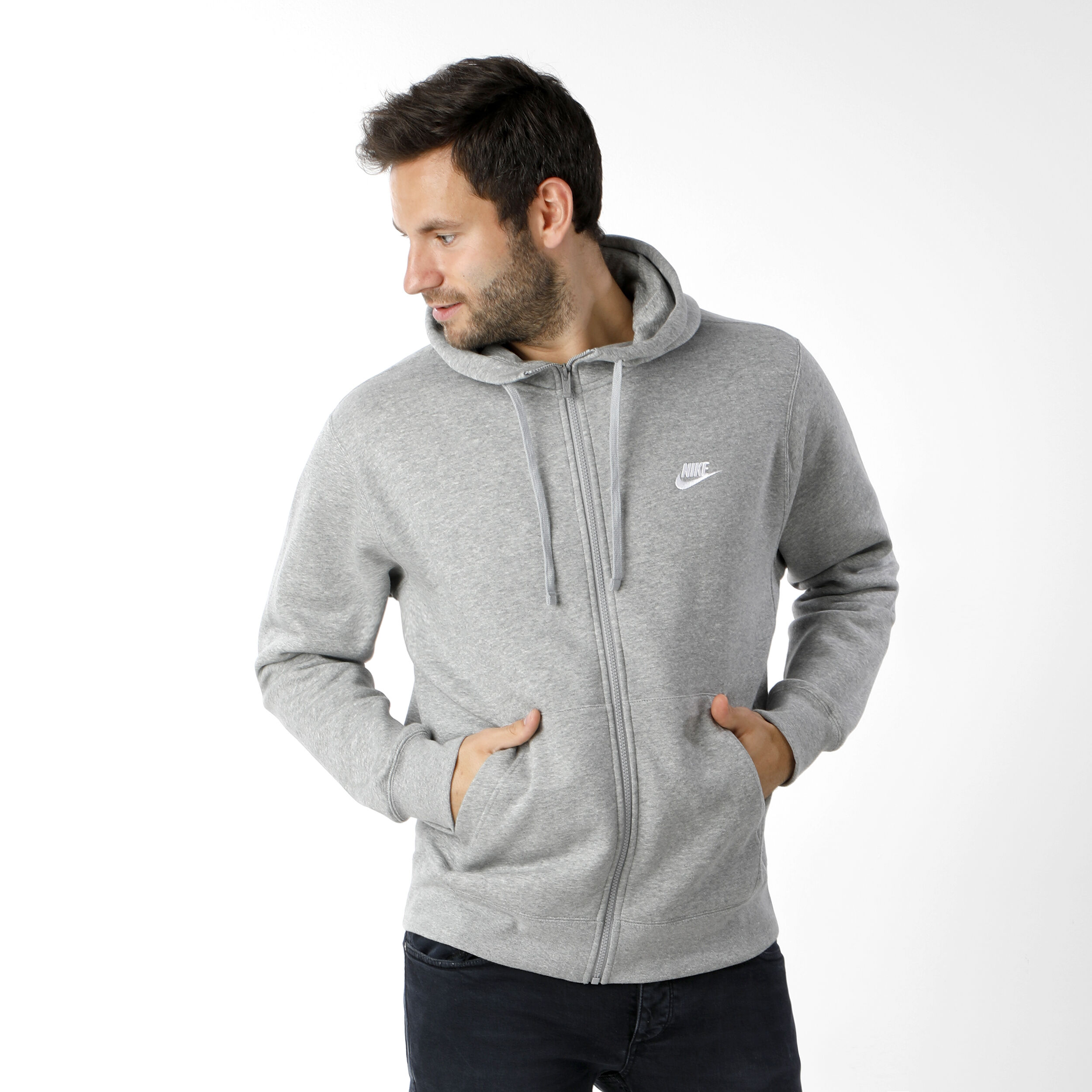 Mens light grey nike hoodie hot sale