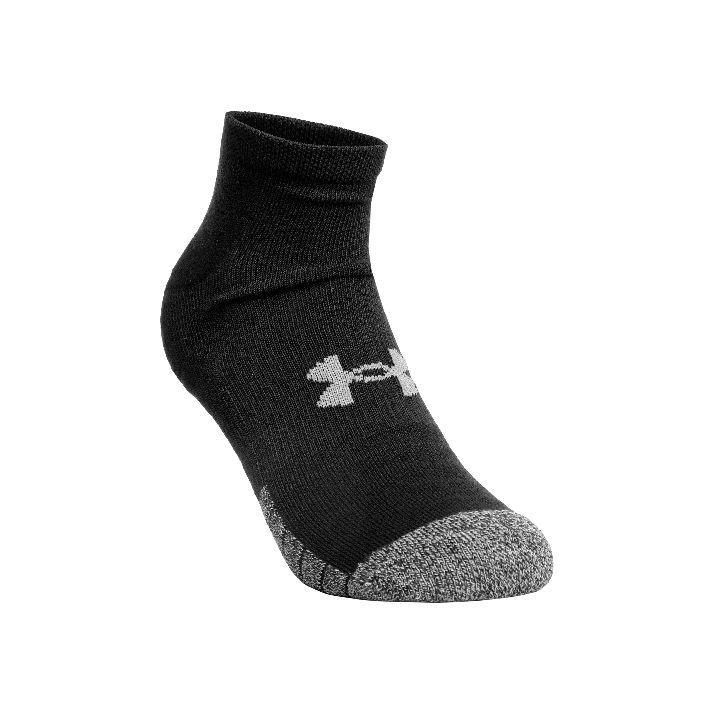 Buy Under Armour Heatgear Low Cut Sports Socks 3 Pack Black Grey online Running Point COM