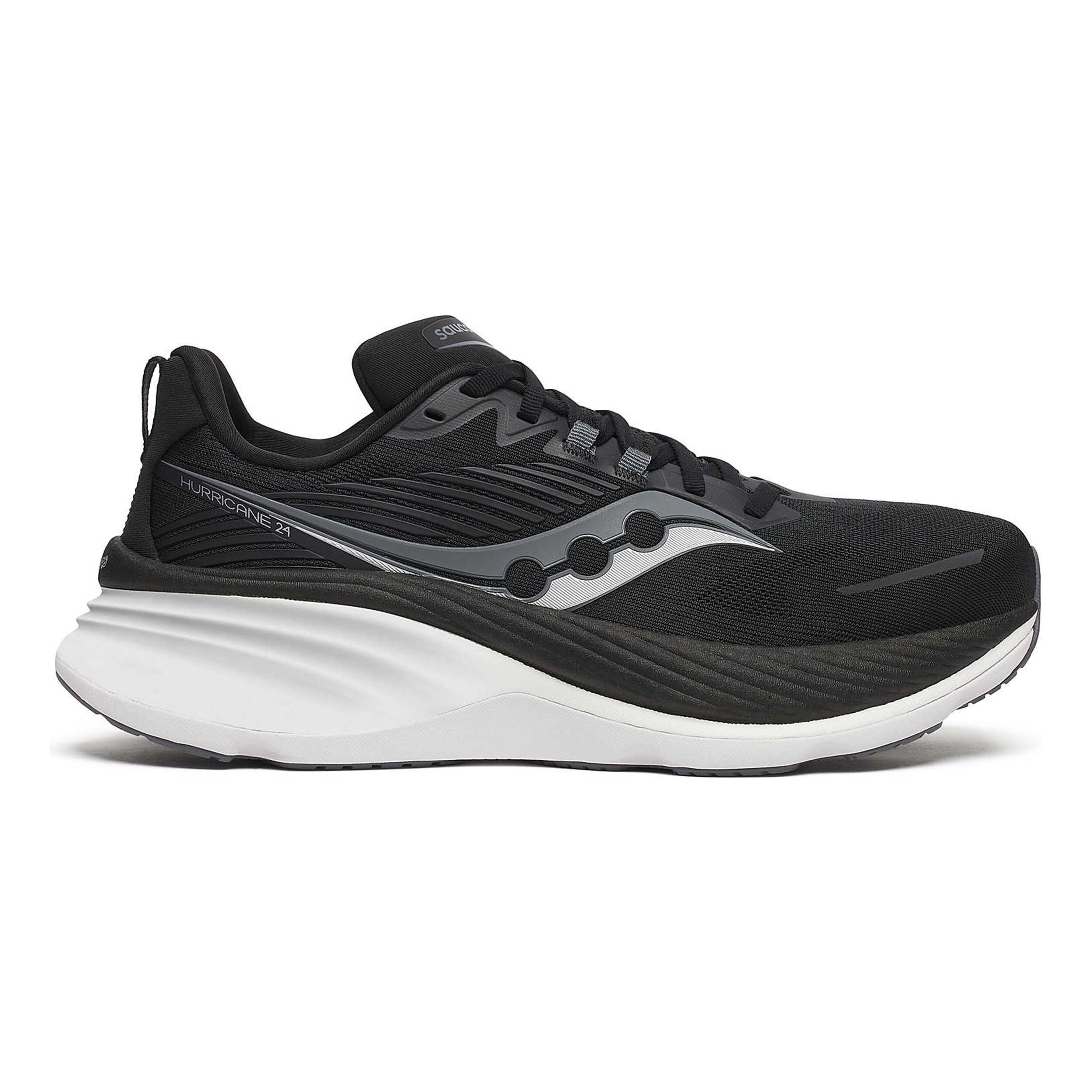 Buy Saucony Hurricane 24 Stability Running Shoe Men Black Anthracite in size 46 online Running Point COM