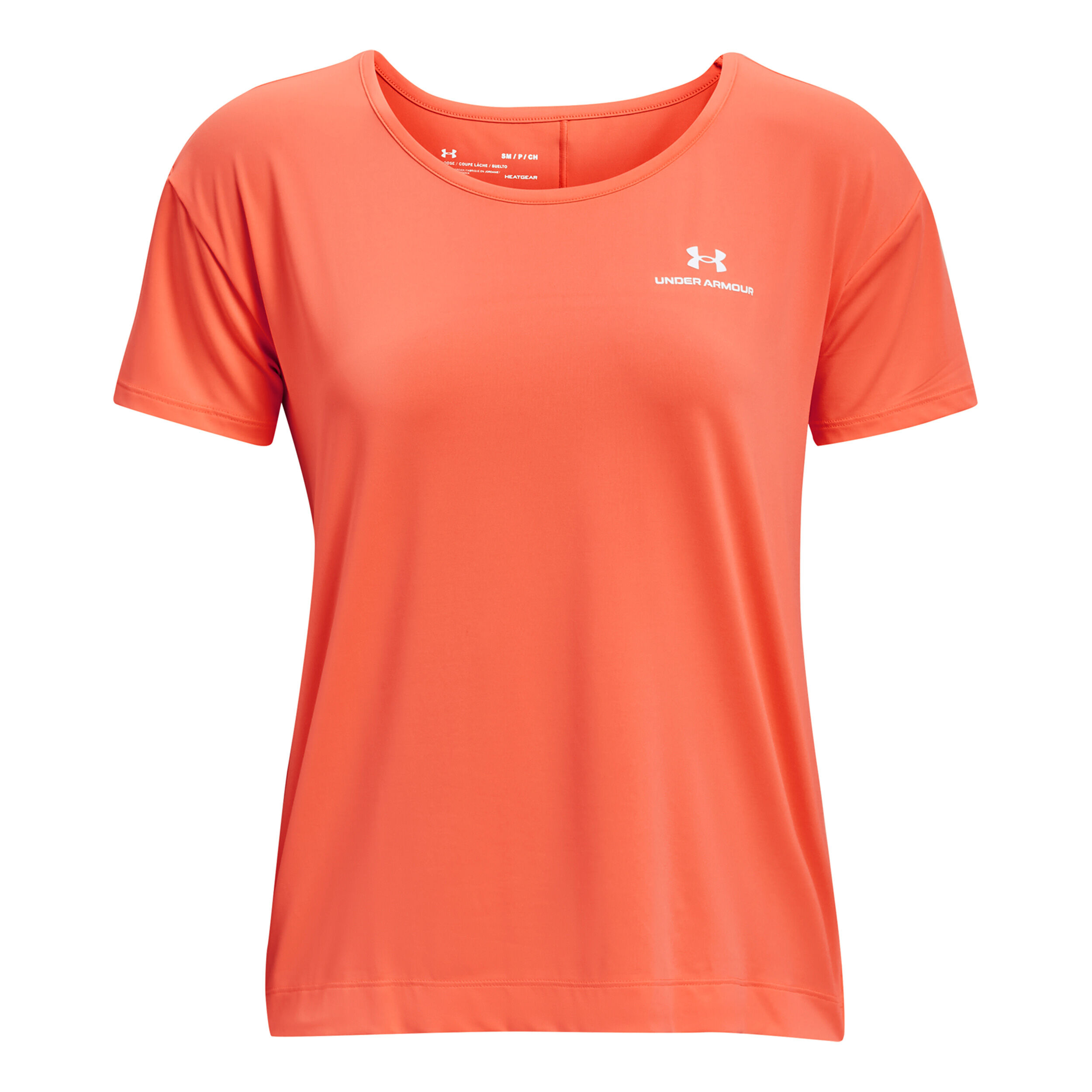 Womens orange under armour on sale shirt