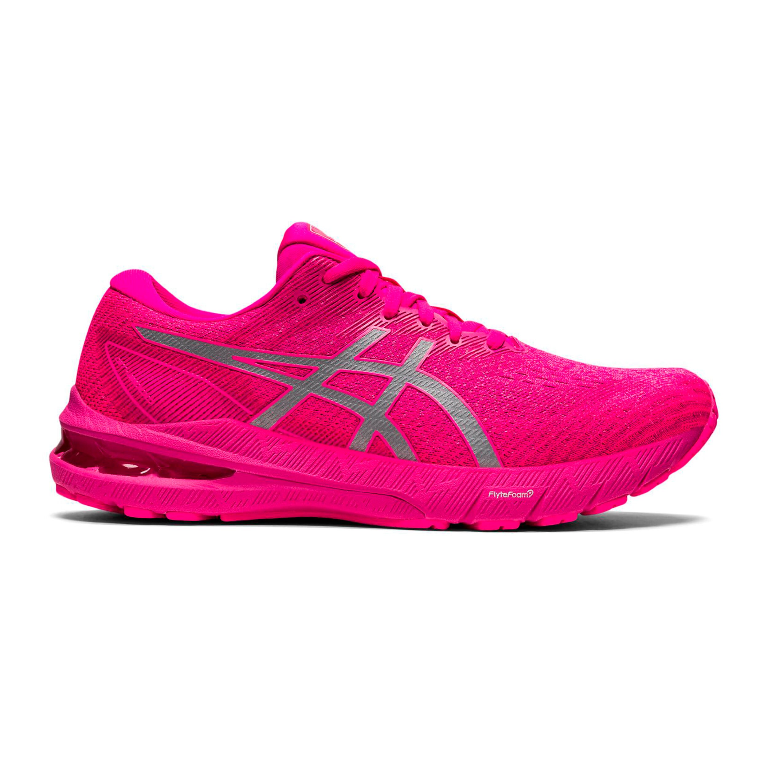 Bright pink running shoes on sale