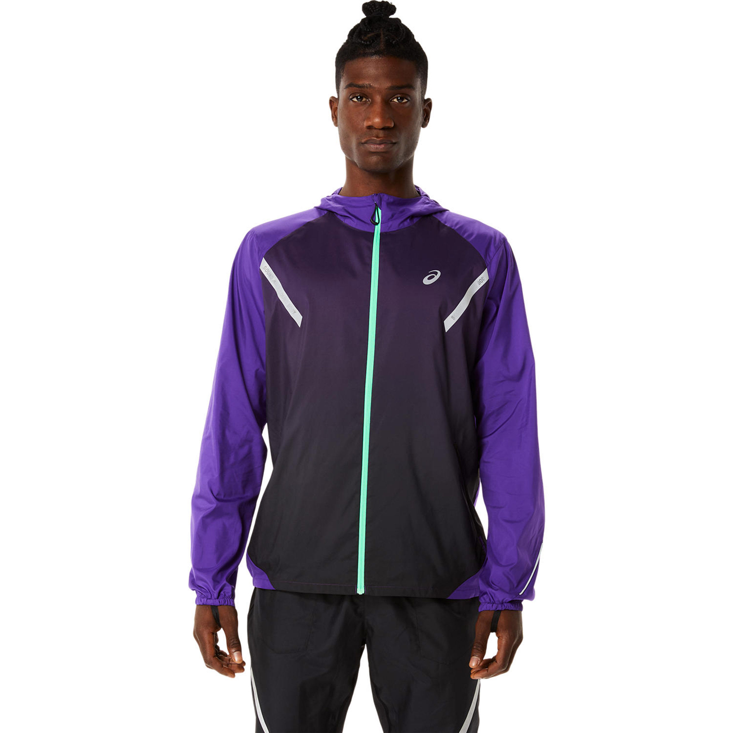Purple running jacket shop