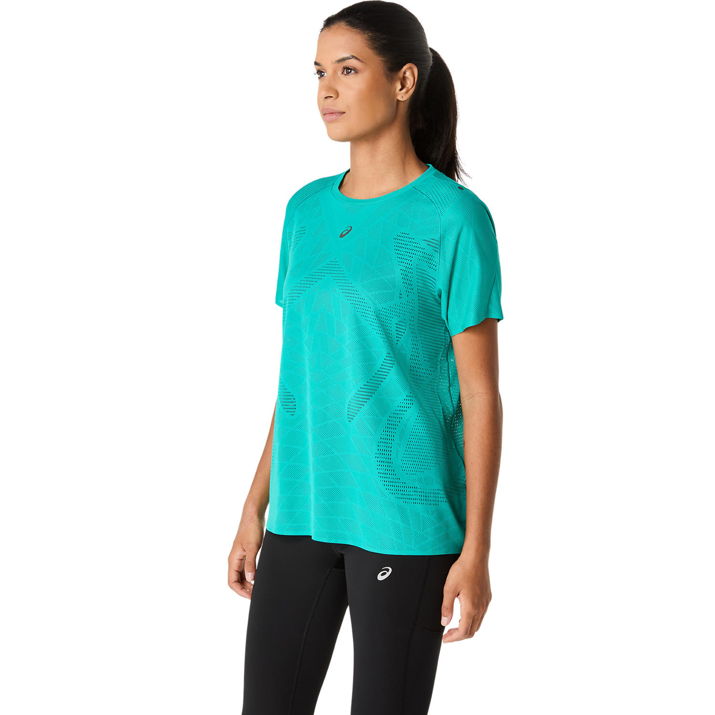 Buy ASICS Metarun Running Shirt Women Turquoise in size S