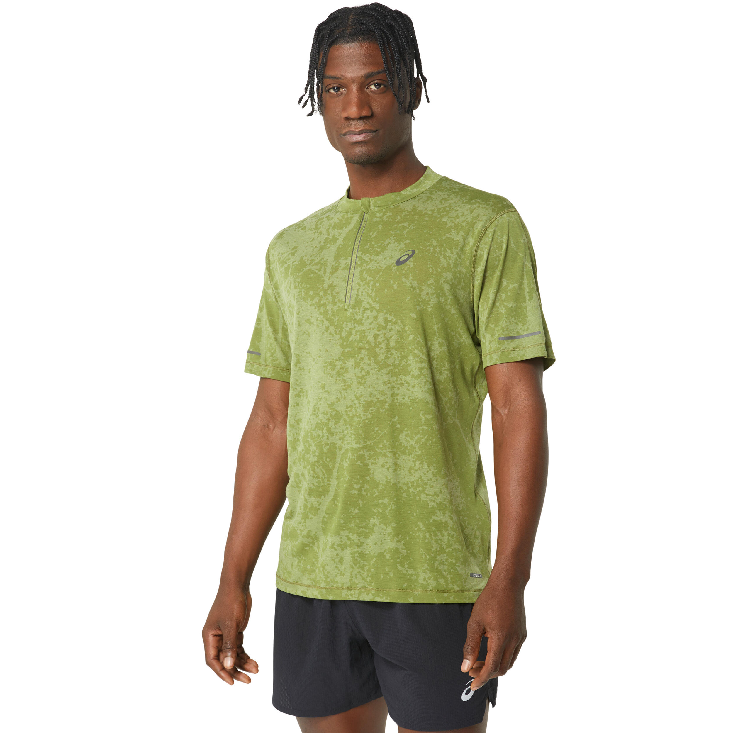 Buy ASICS Metarun Half-Zip Pattern Running Shirt Men Olive